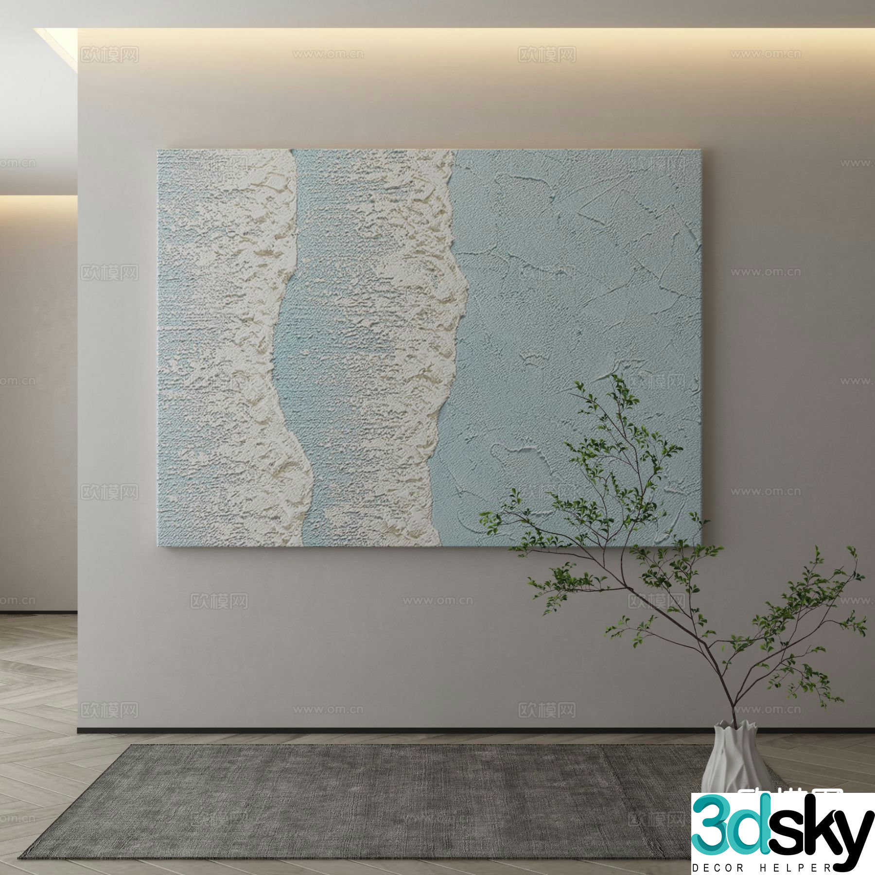 Decorative painting texture painting hanging painting 3d model