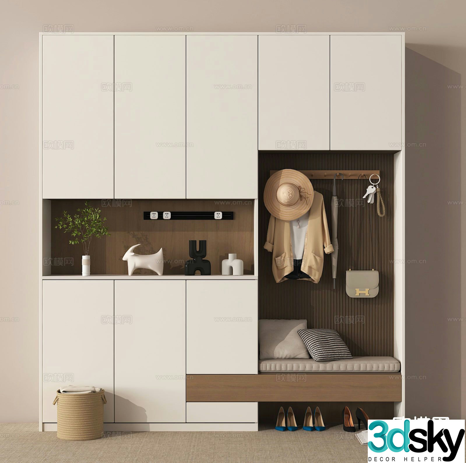 Entrance shoe cabinet 3D model
