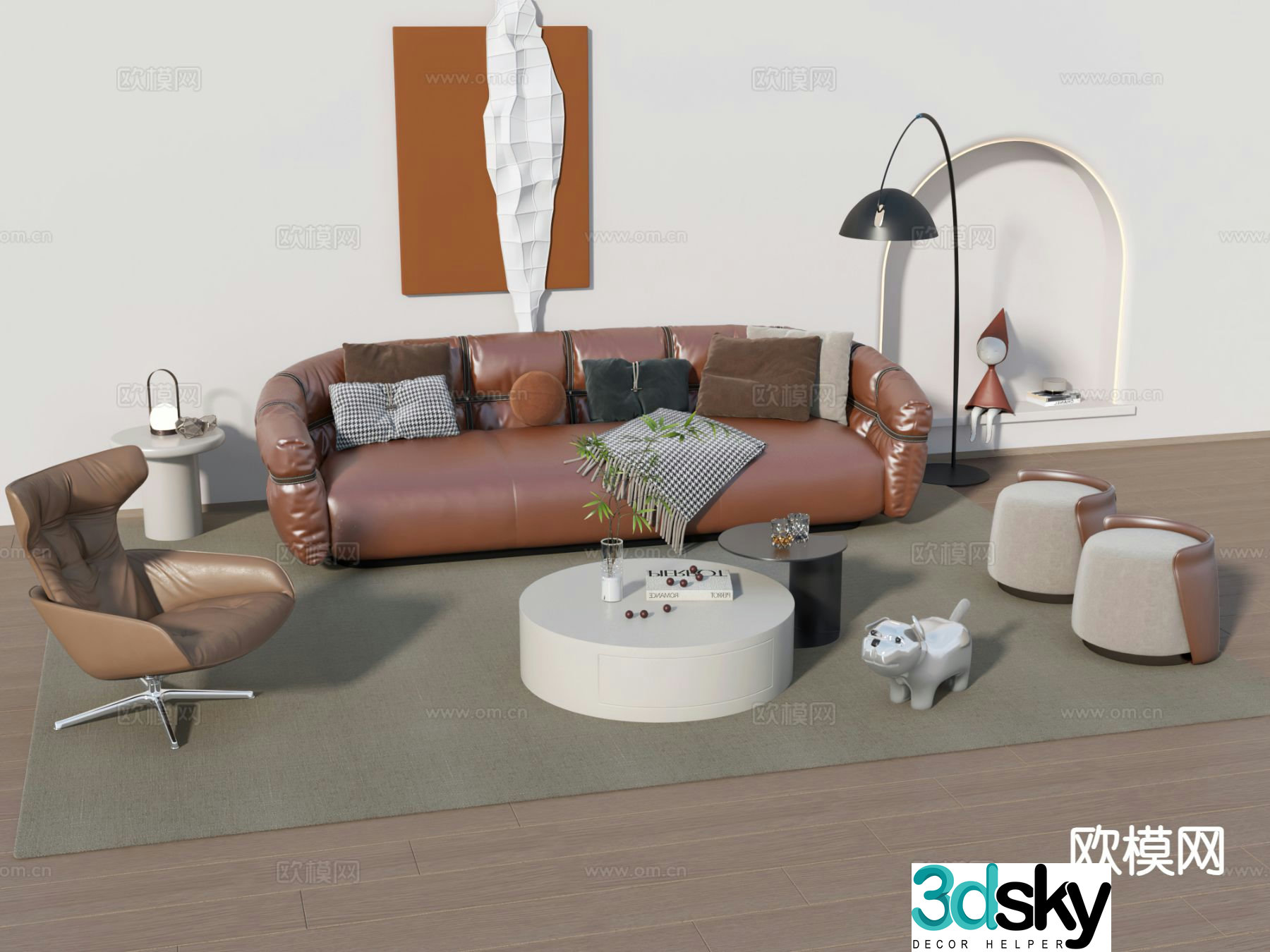 Modern sectional sofa 3d model