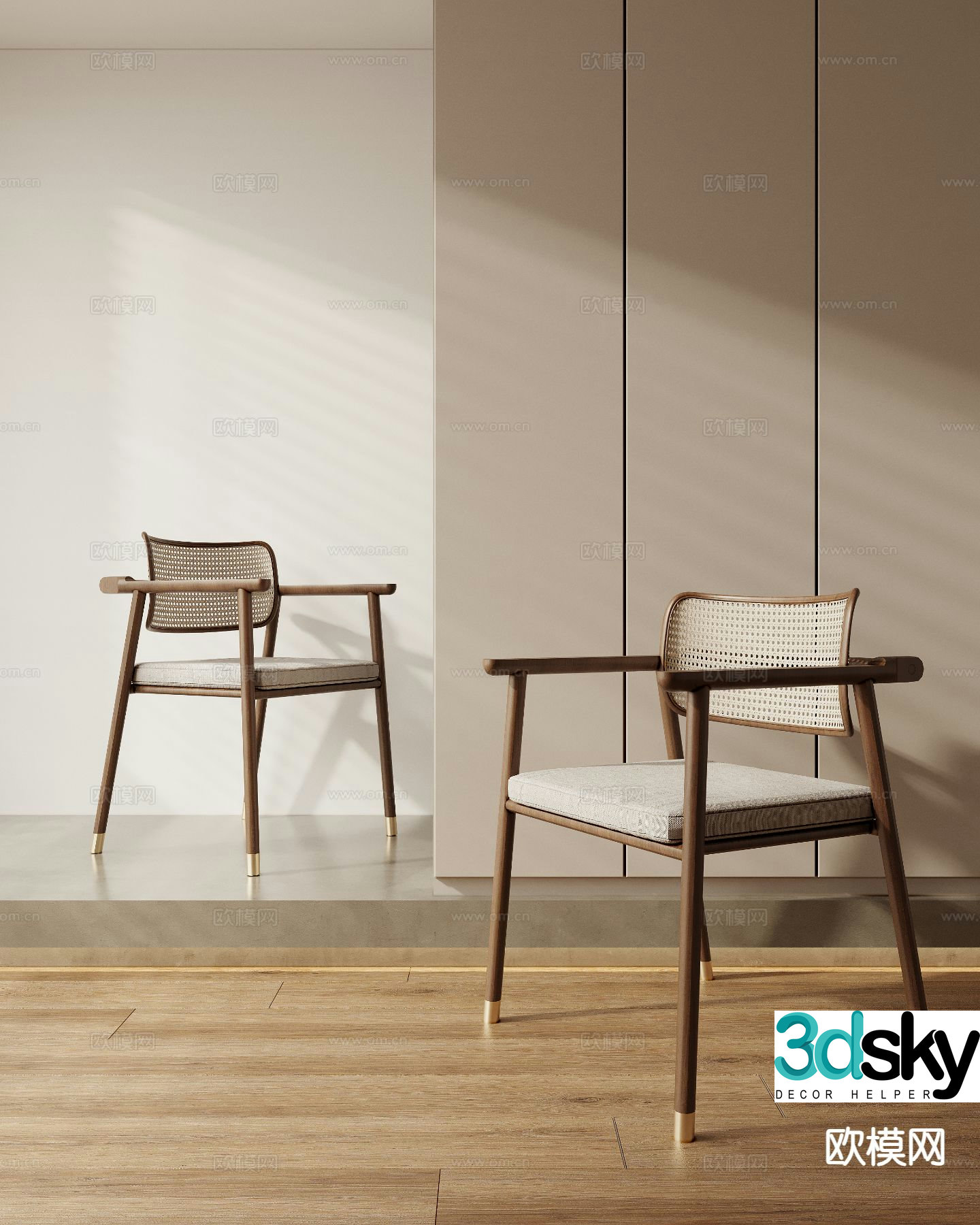 New Chinese style chair dining chair 3d model