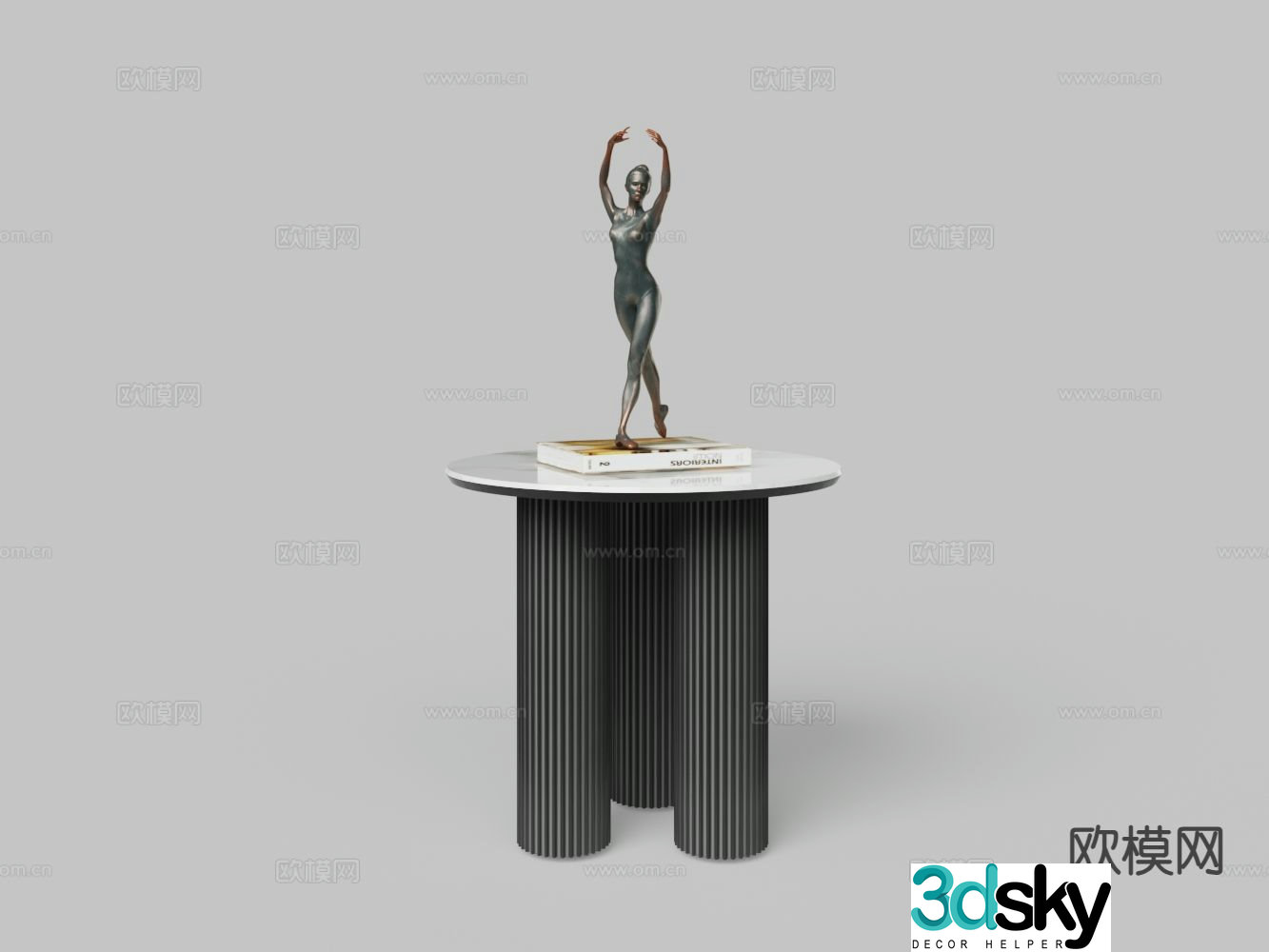 Modern round table side table angle table 3D model