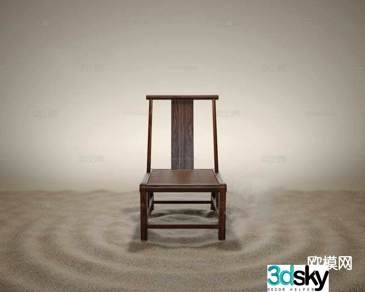 Single chair leisure chair dining chair arm chair Taishi chair chair 3d model