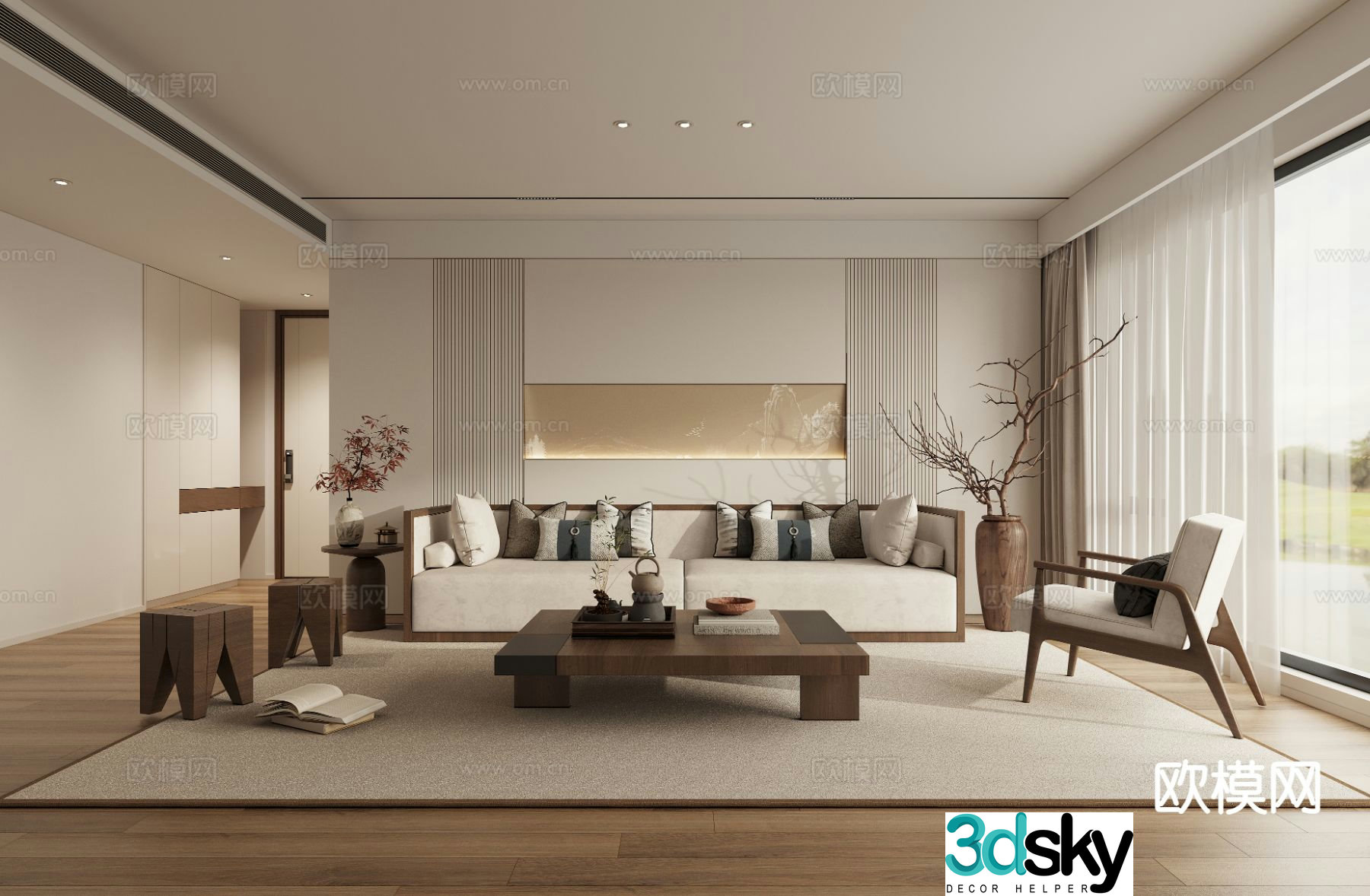 New Chinese style living room 3d model