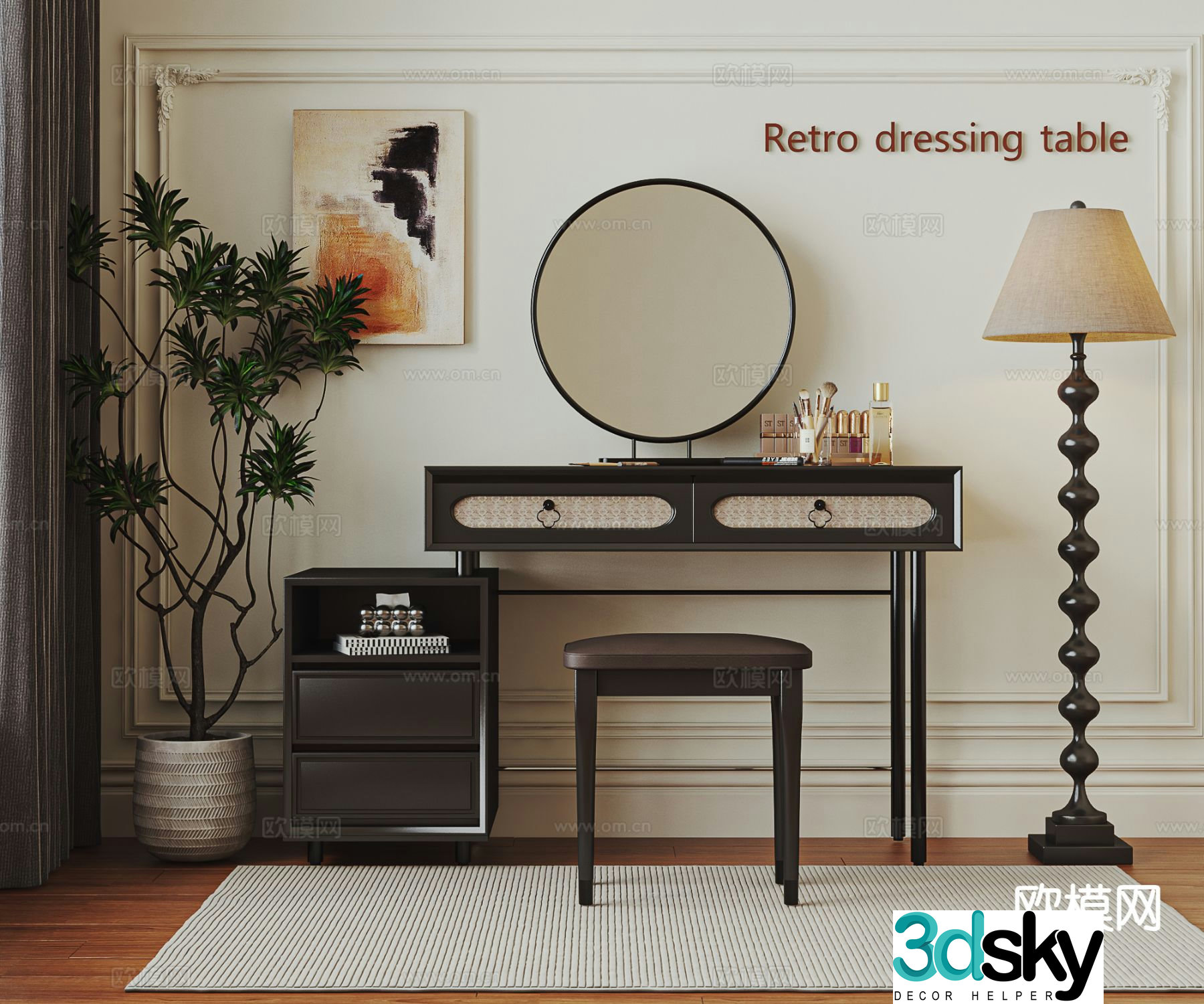 French dressing table 3d model