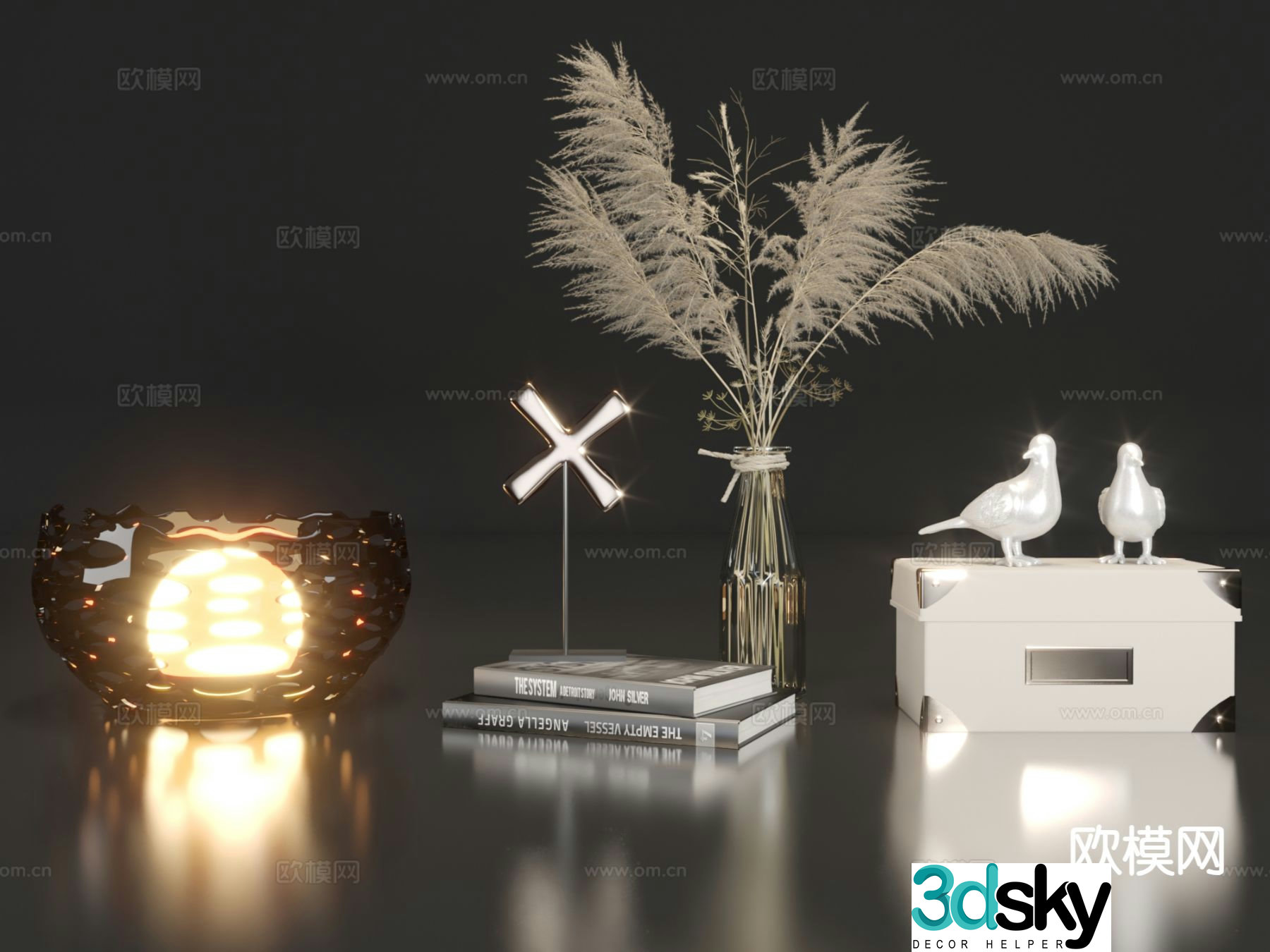 Decoration ornaments table lamp vase 3d model