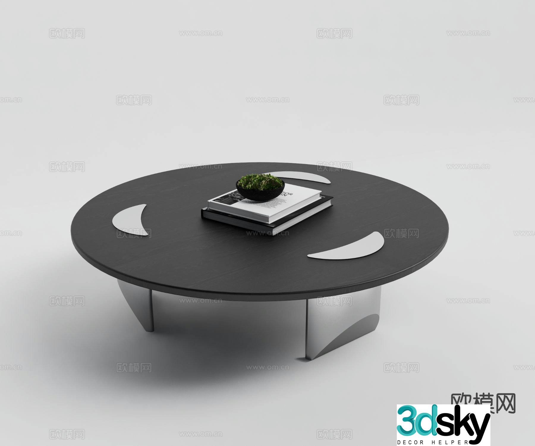 Modern round coffee table 3d model