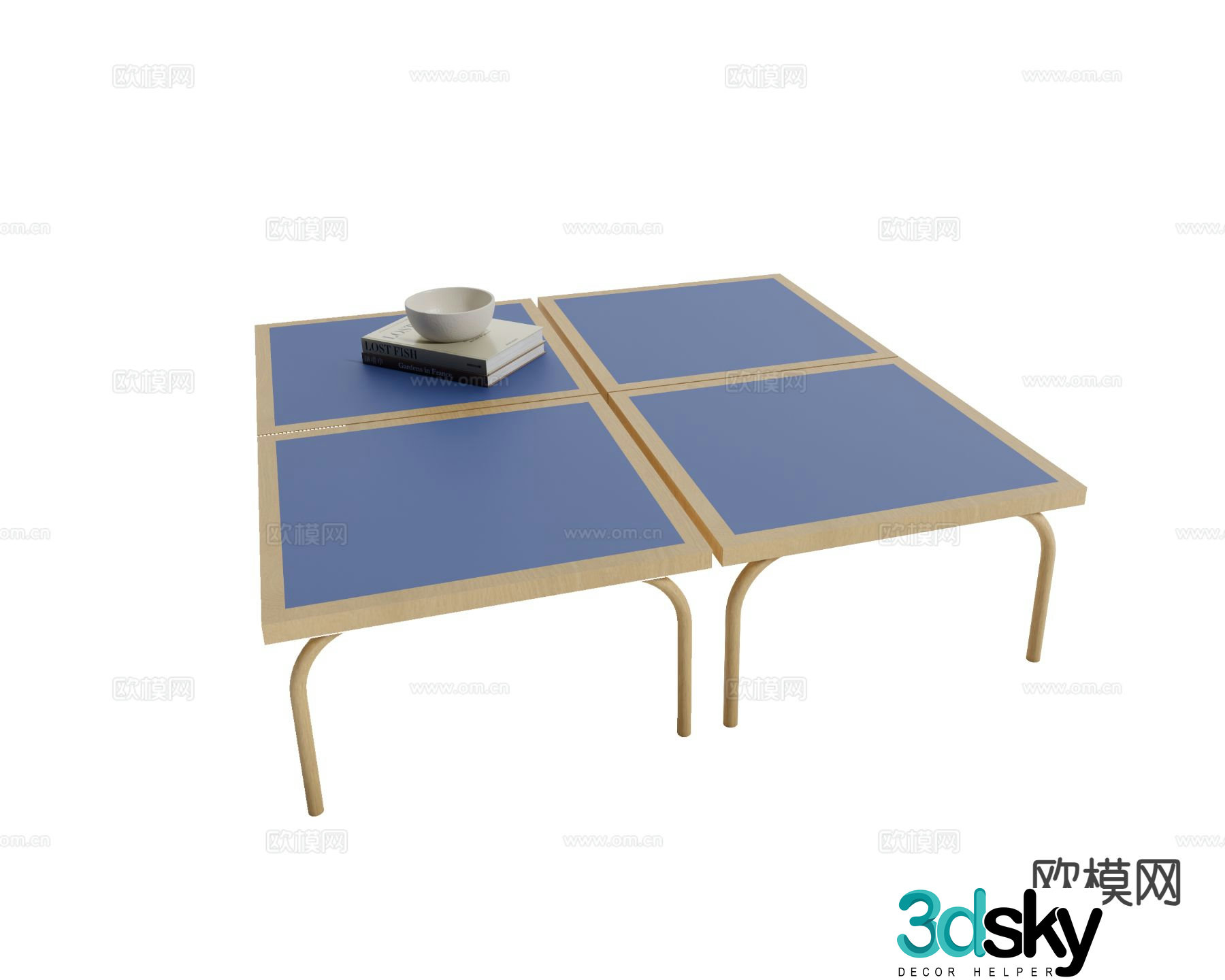 Modern coffee table square coffee table 3d model