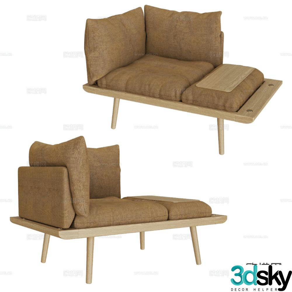 UMAGE Nordic fabric sofa sofa chair leisure chair 3d model