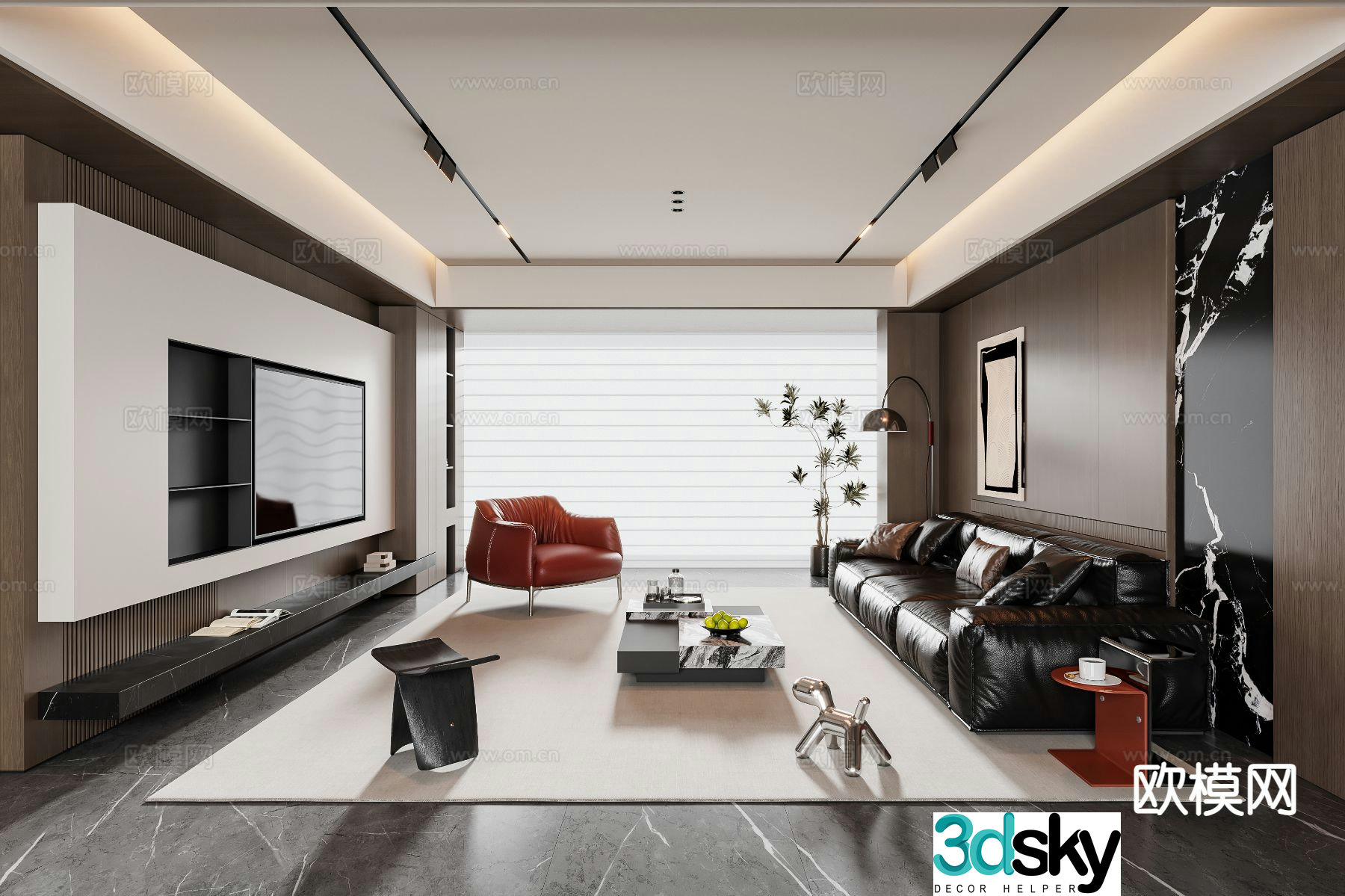 Italian living room 3d model
