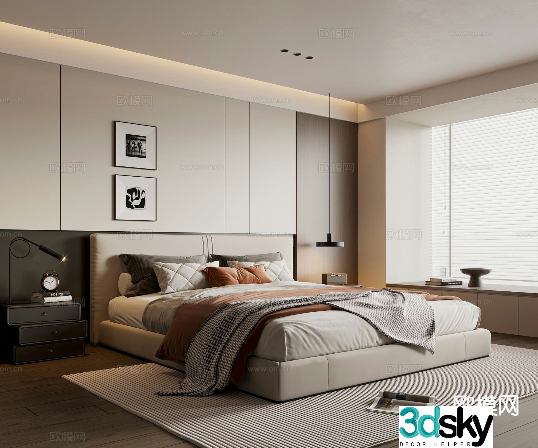 Modern bedroom master bedroom 3d model