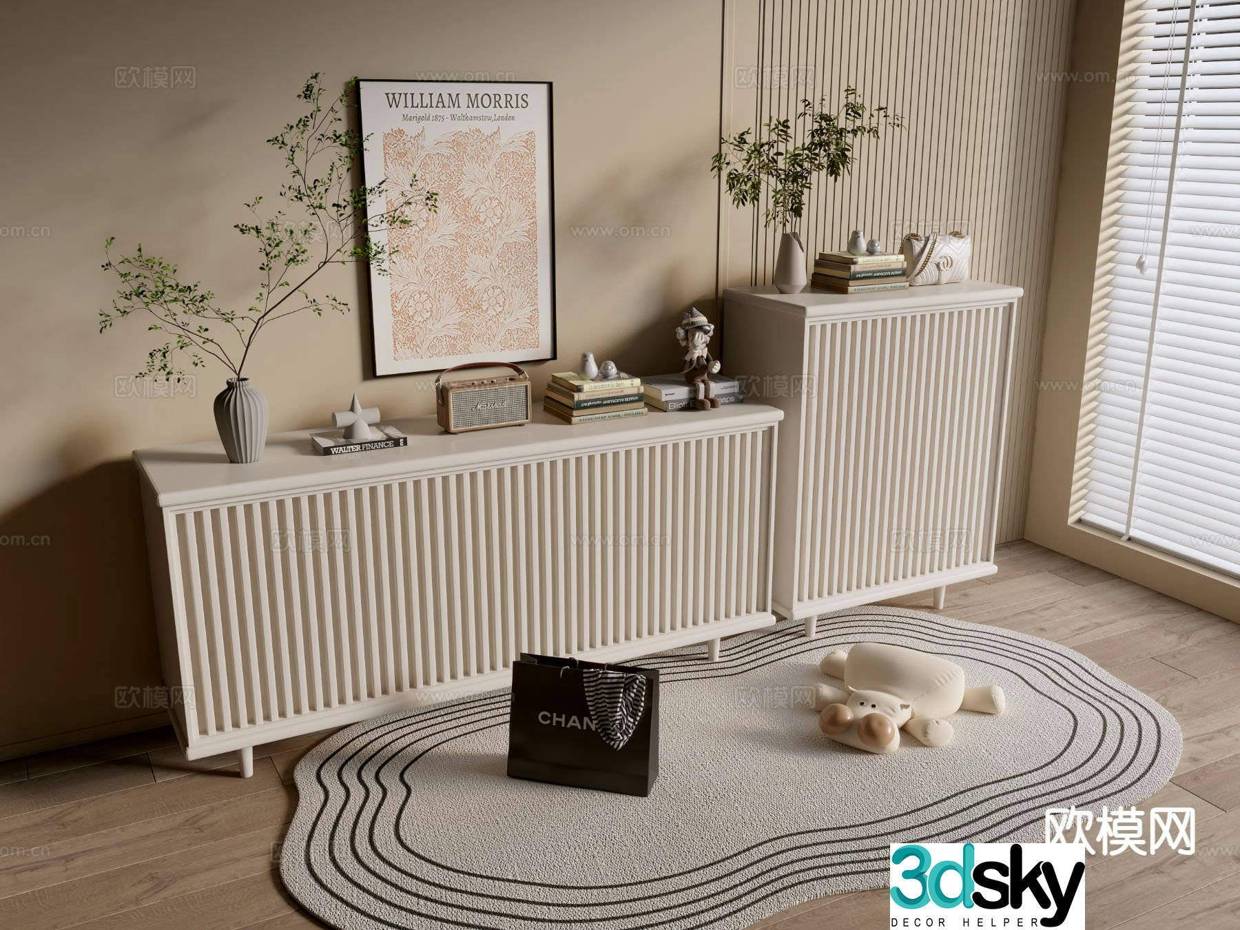 Modern entryway cabinet 3d model