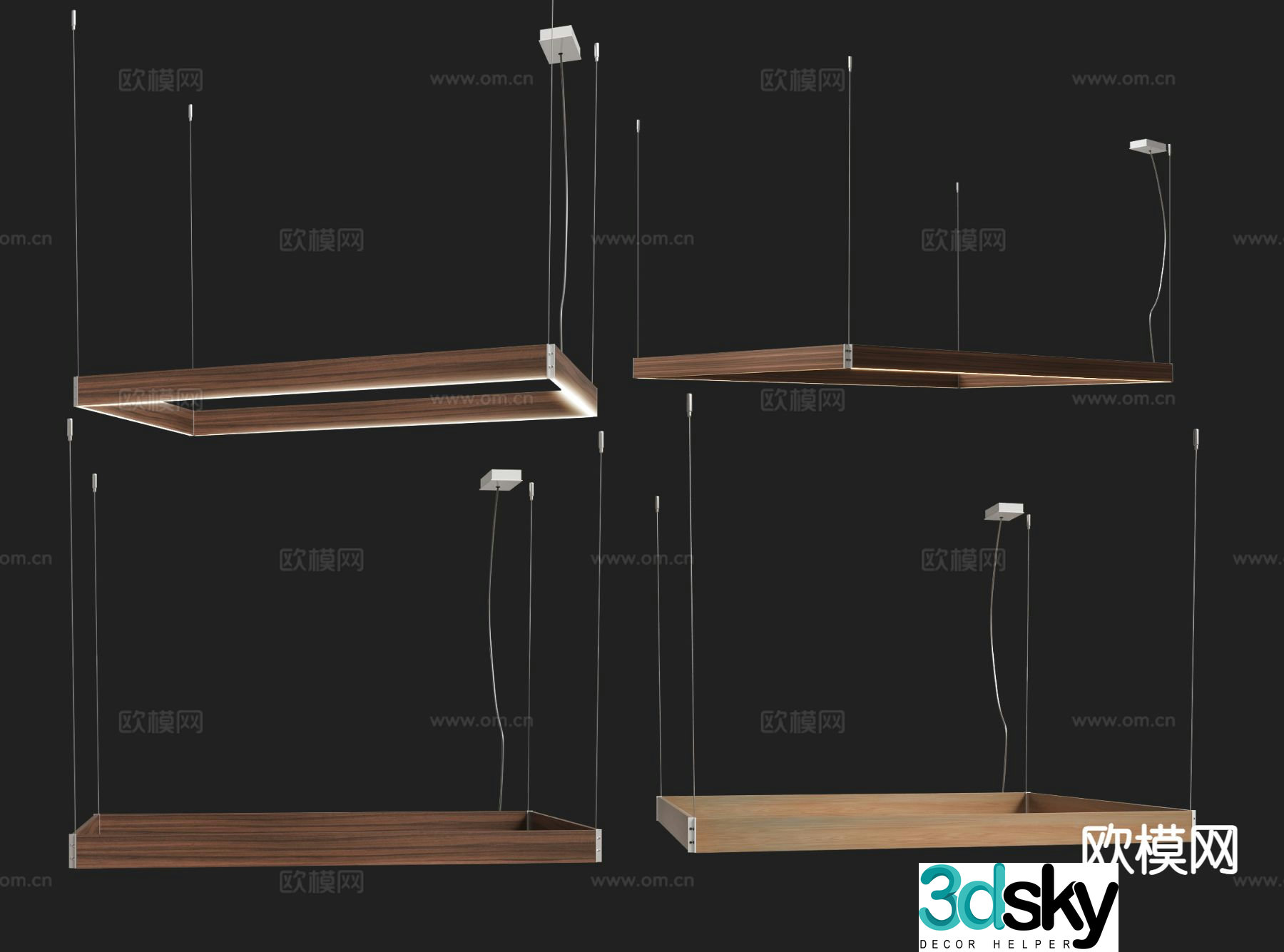 Minimalist chandelier square chandelier 3d model