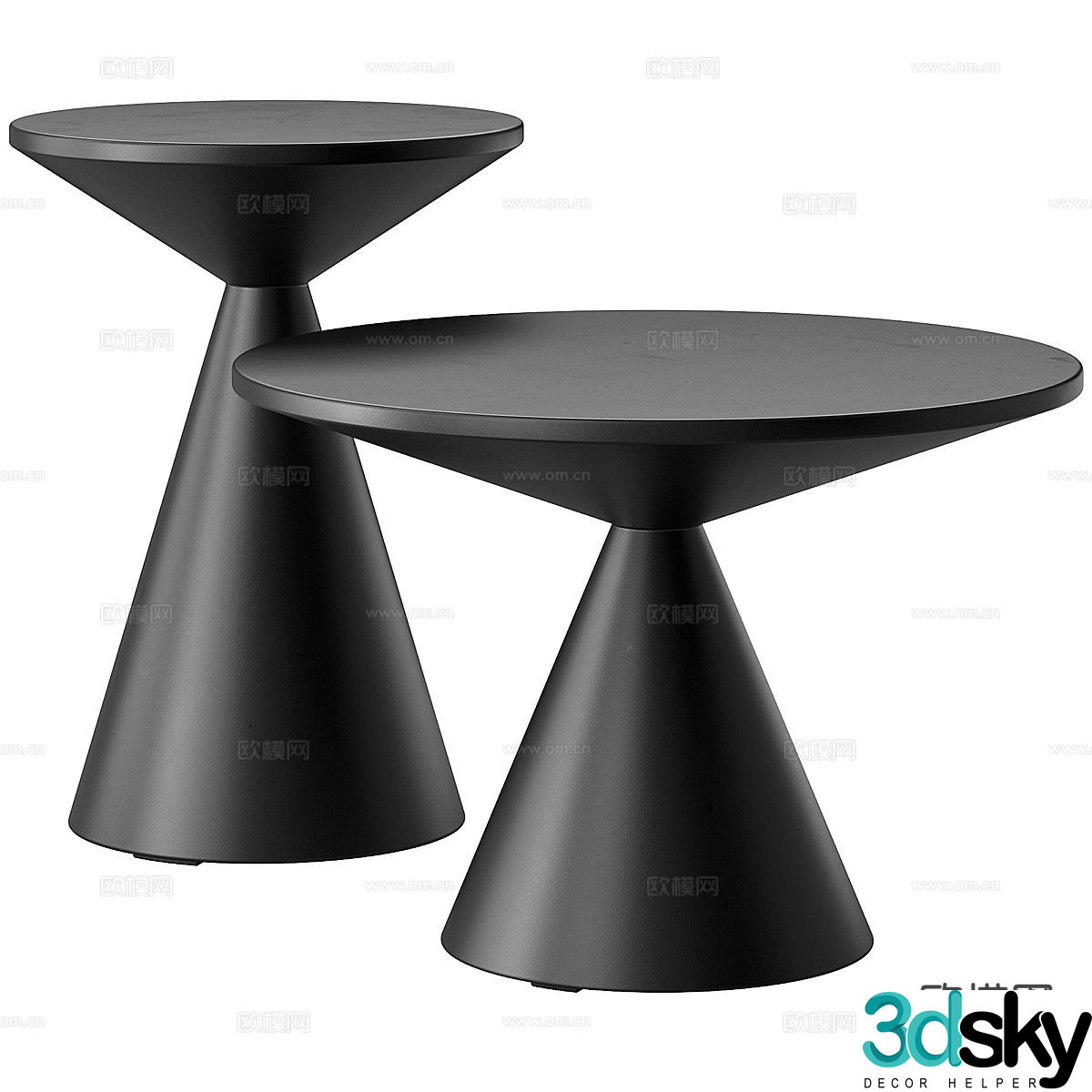 Modern corner table side table round table table table 3D model