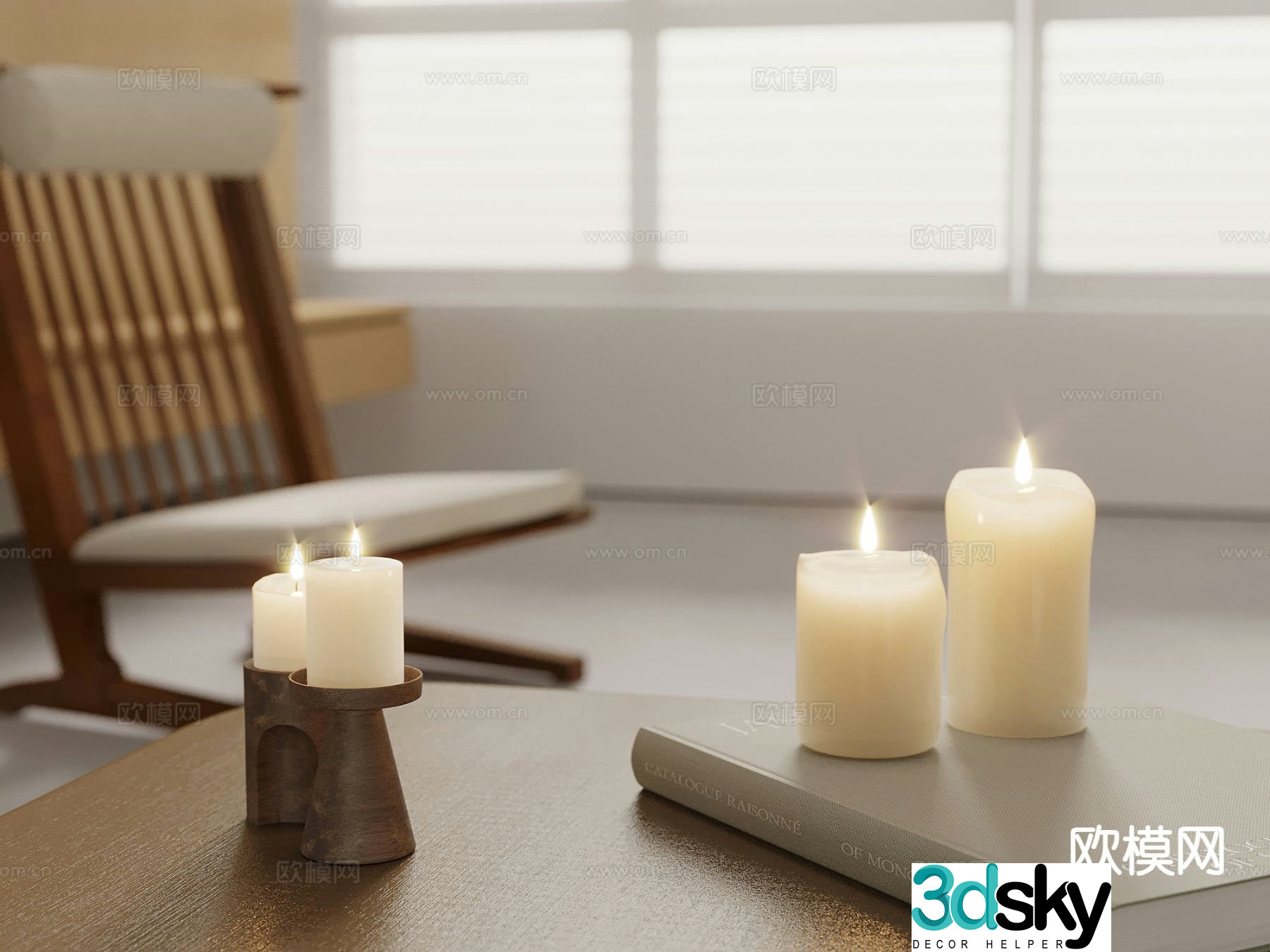 candle candlestick lamp 3d model