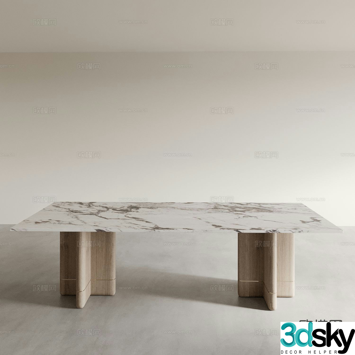 Minimalist dining table marble dining table 3d model