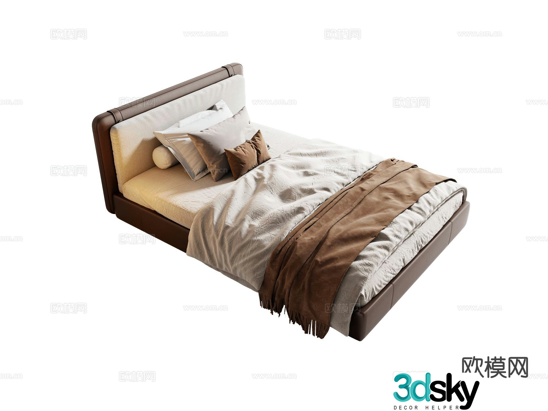 Modern single bed 3d model