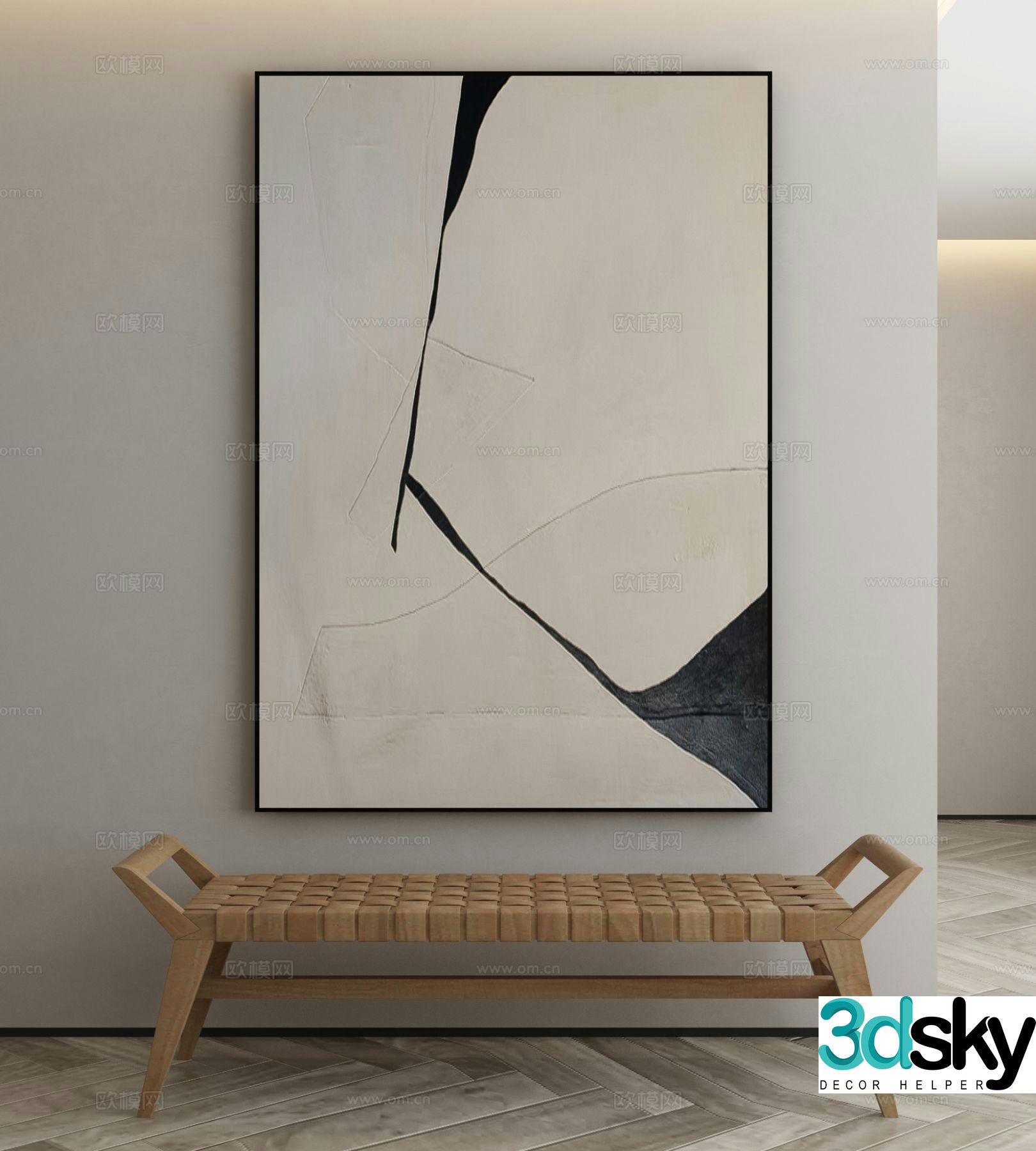 Modern decorative painting abstract painting 3d model