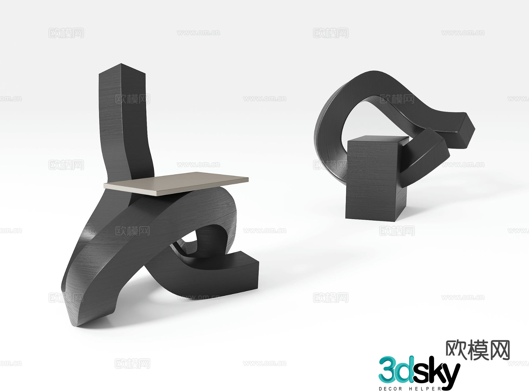 Modern personalized chair single chair leisure chair 3d model