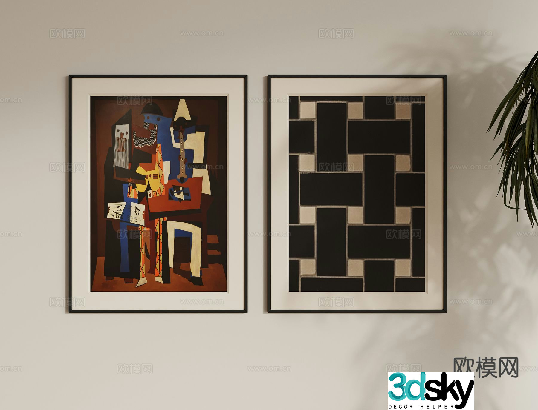 Decorative painting art painting hanging painting 3d model
