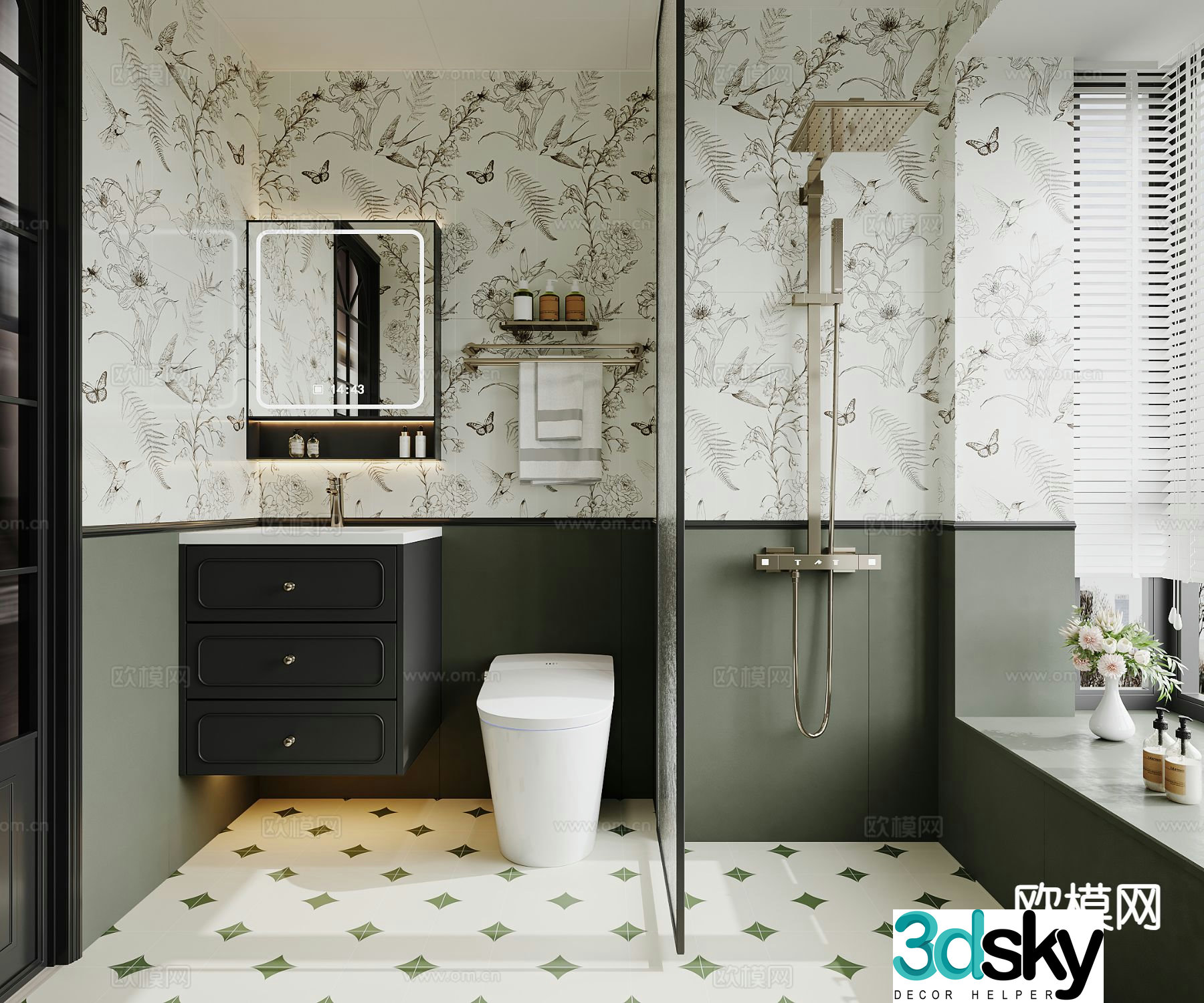 French bathroom bathroom 3d model