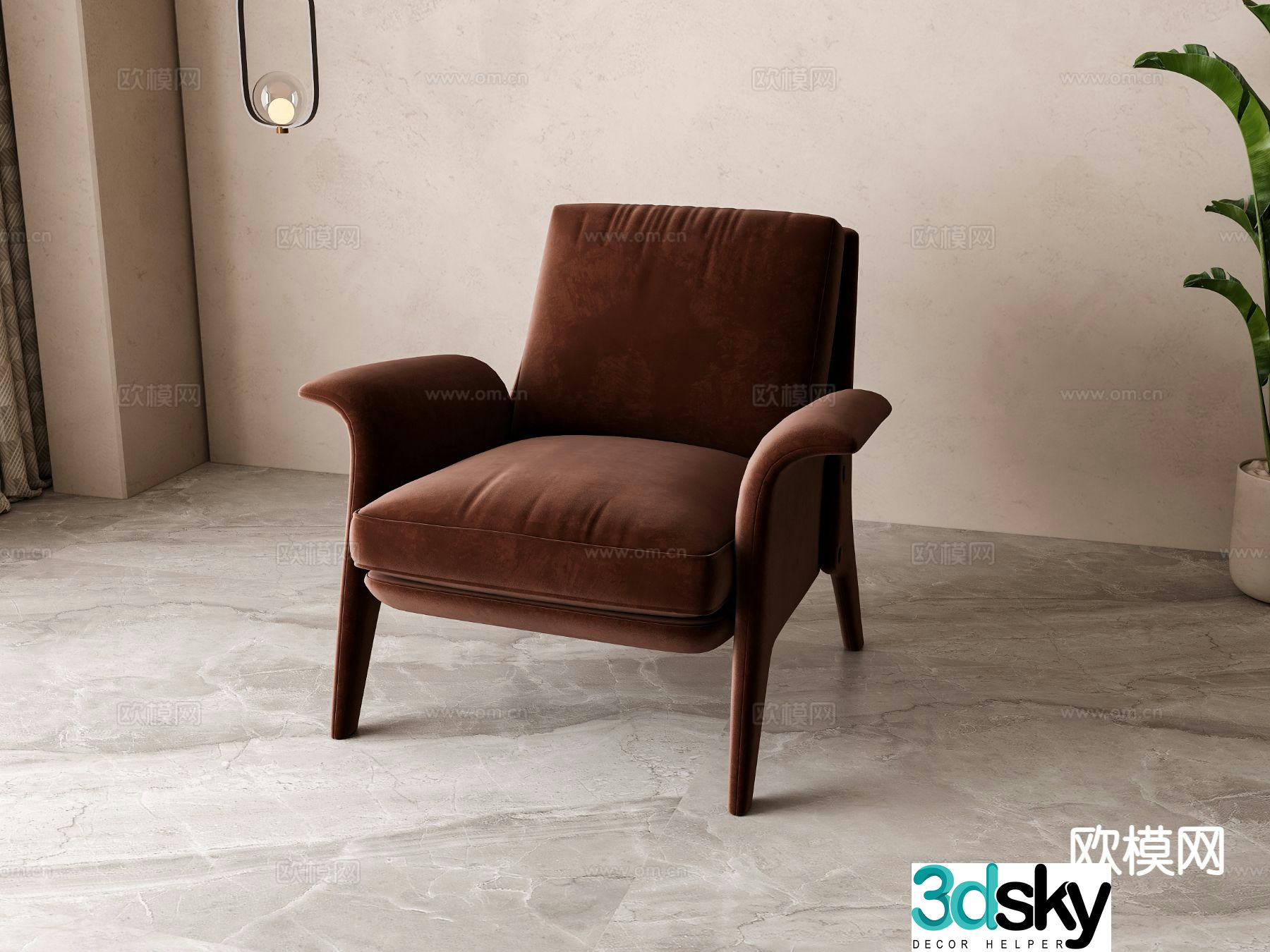 Modern sofa chair leisure chair 3d model