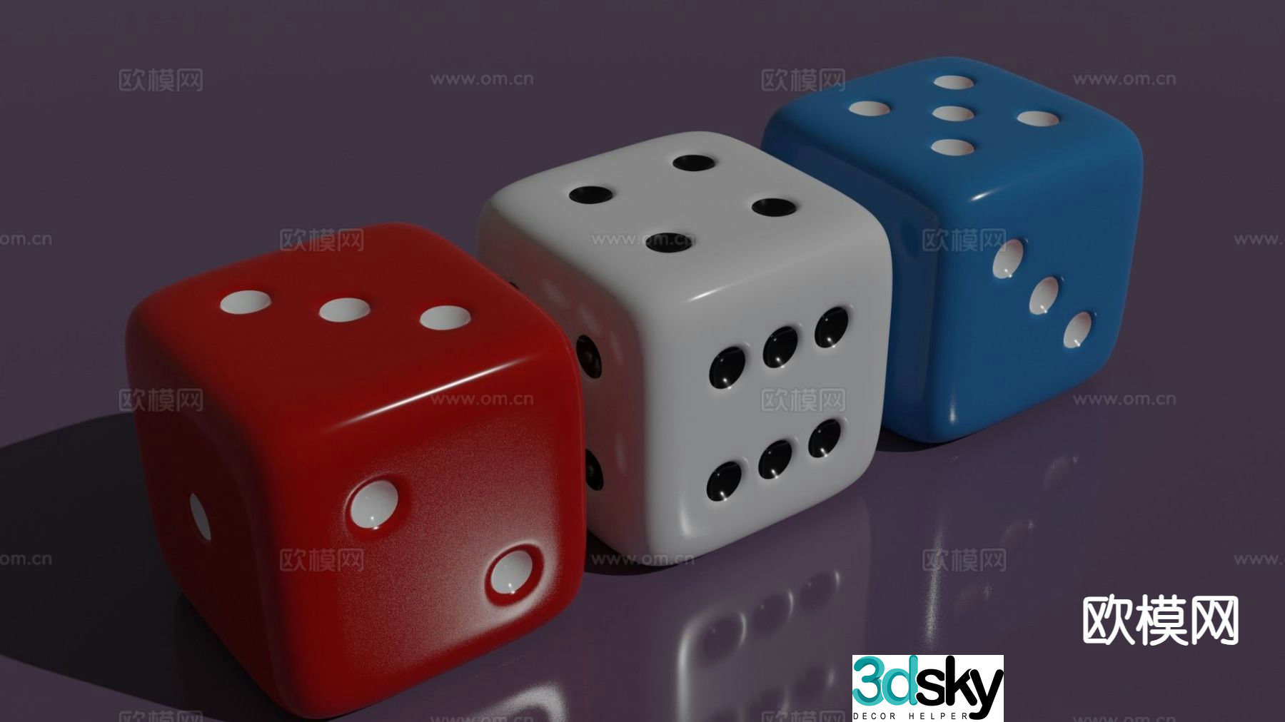 Game dice props 3d model