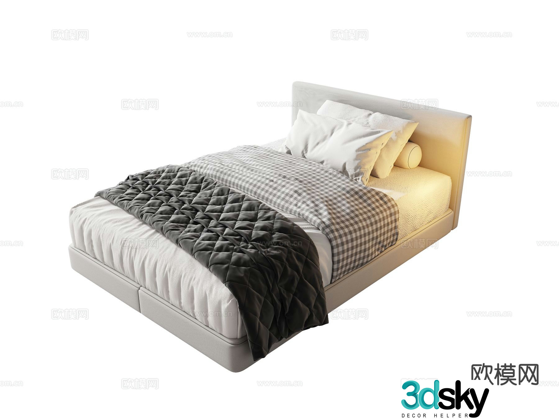 Modern single bed 3d model