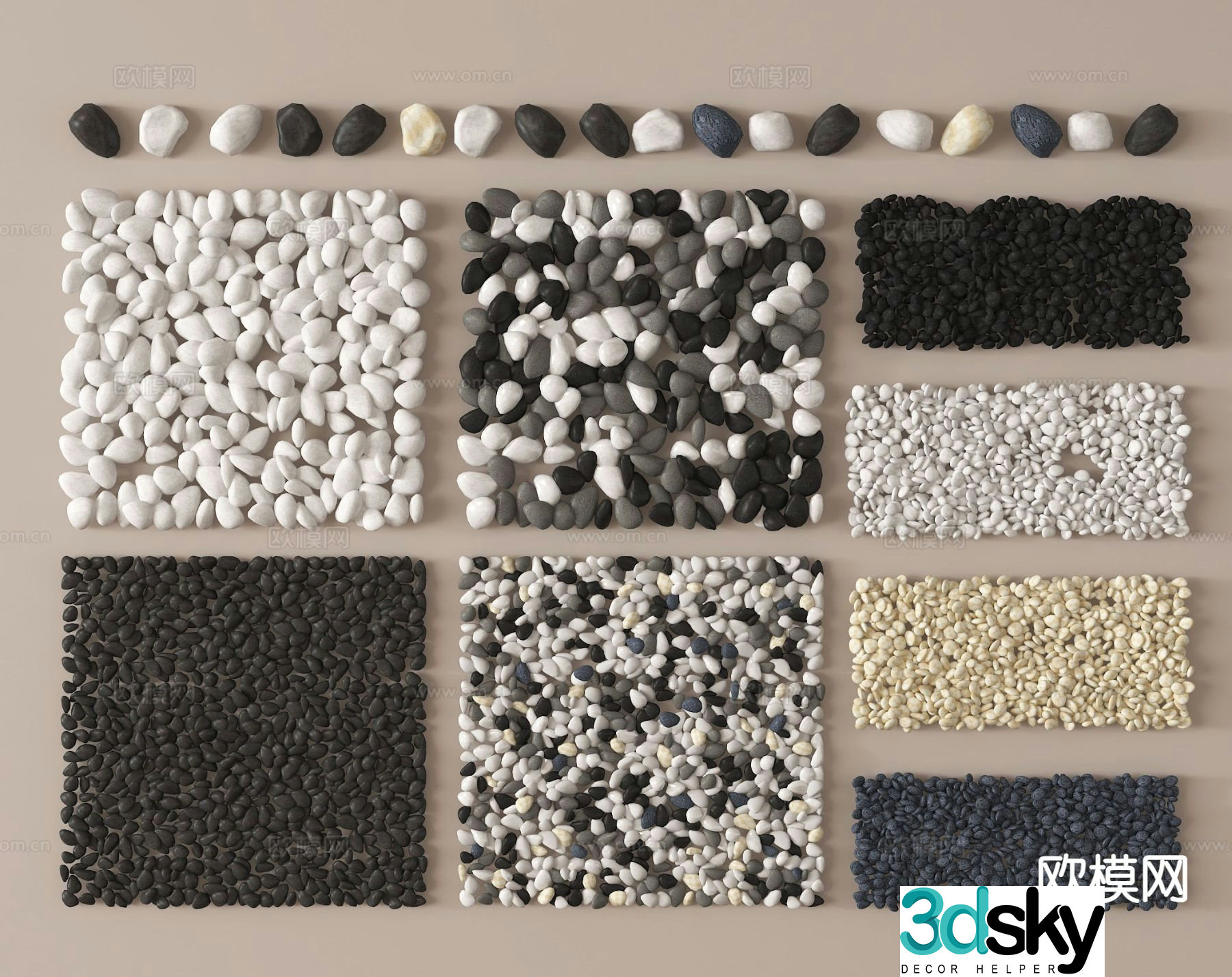 cobblestone gravel road gravel 3d model