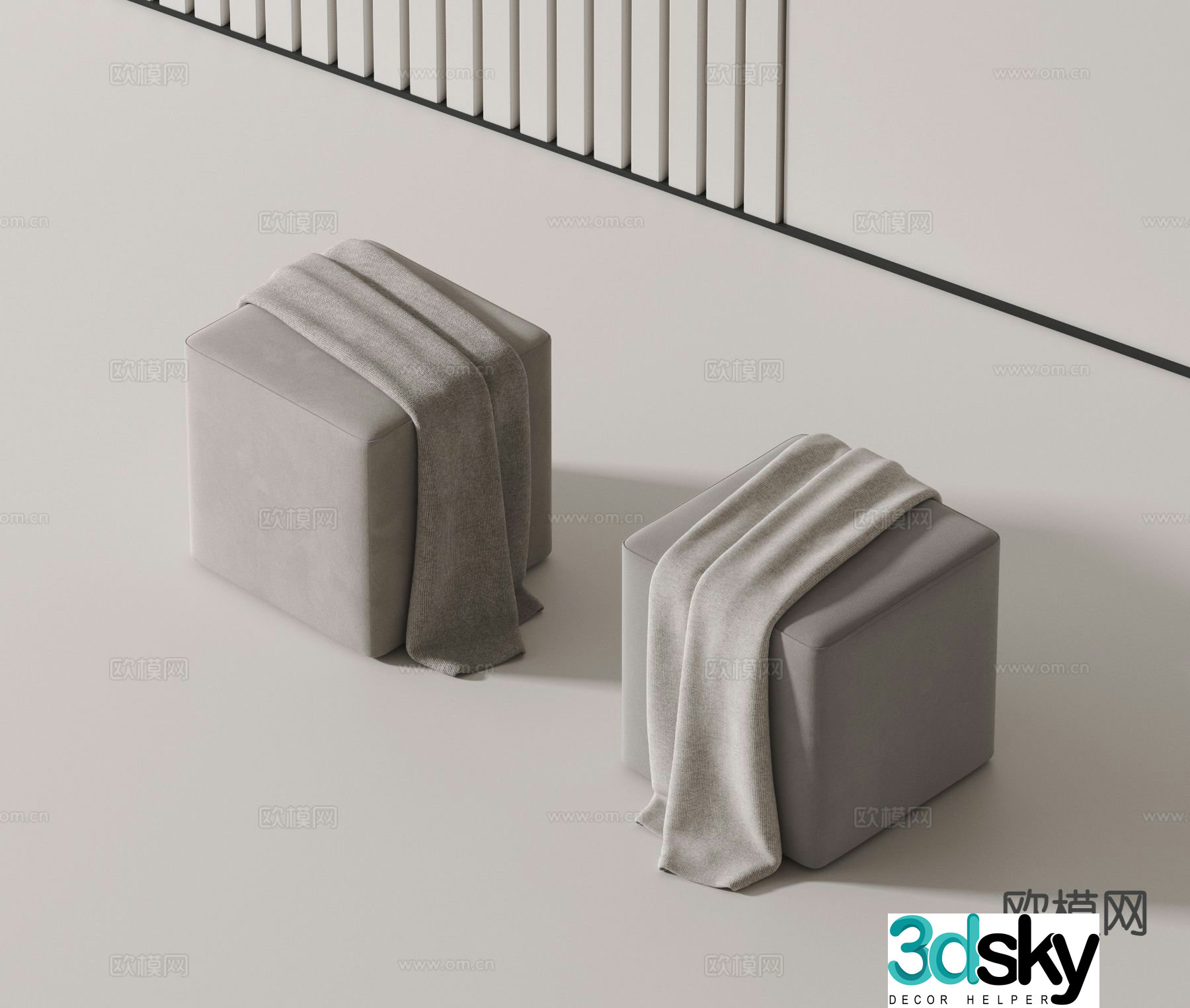Modern low stool seat stool sofa stool 3d model