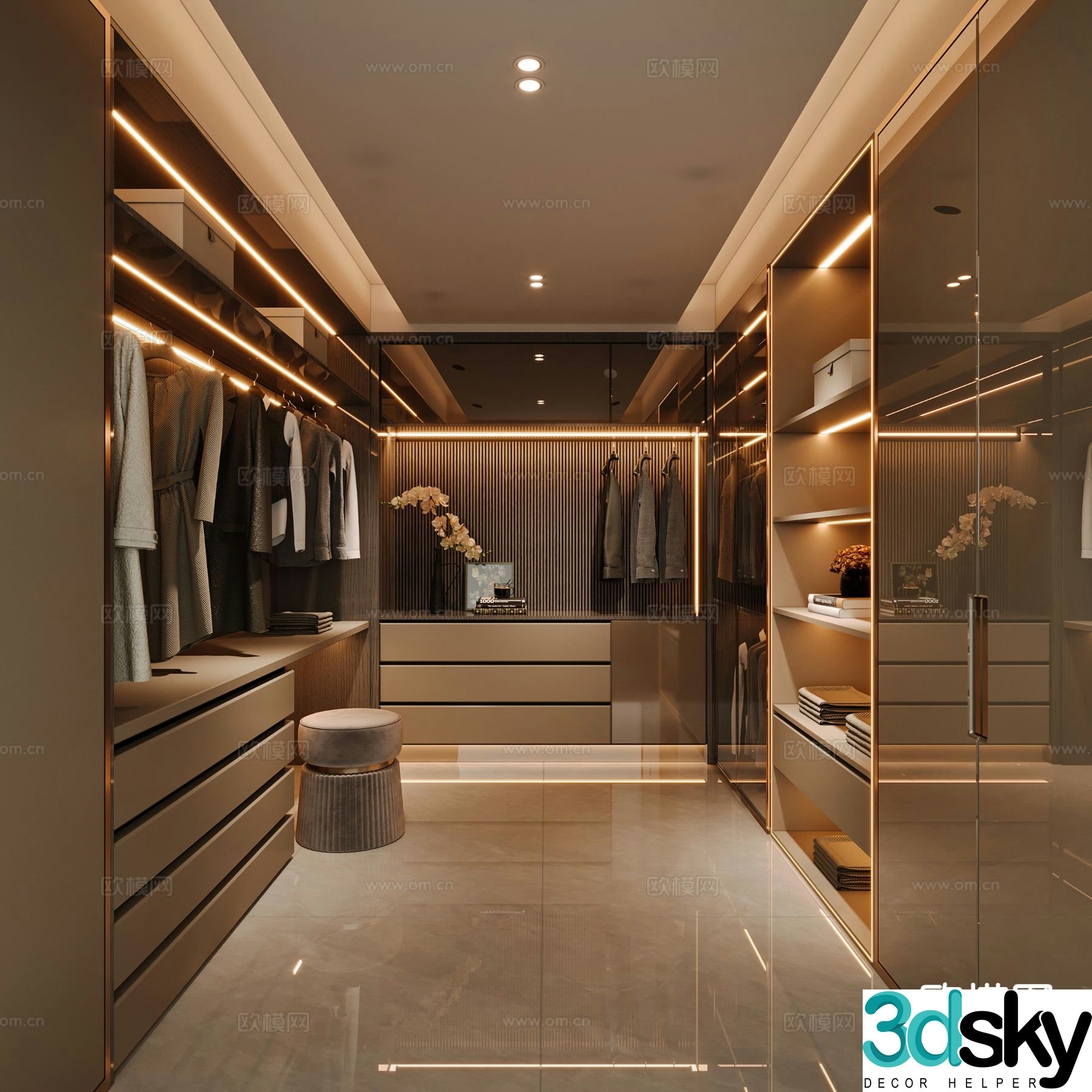 Modern cloakroom 3d model
