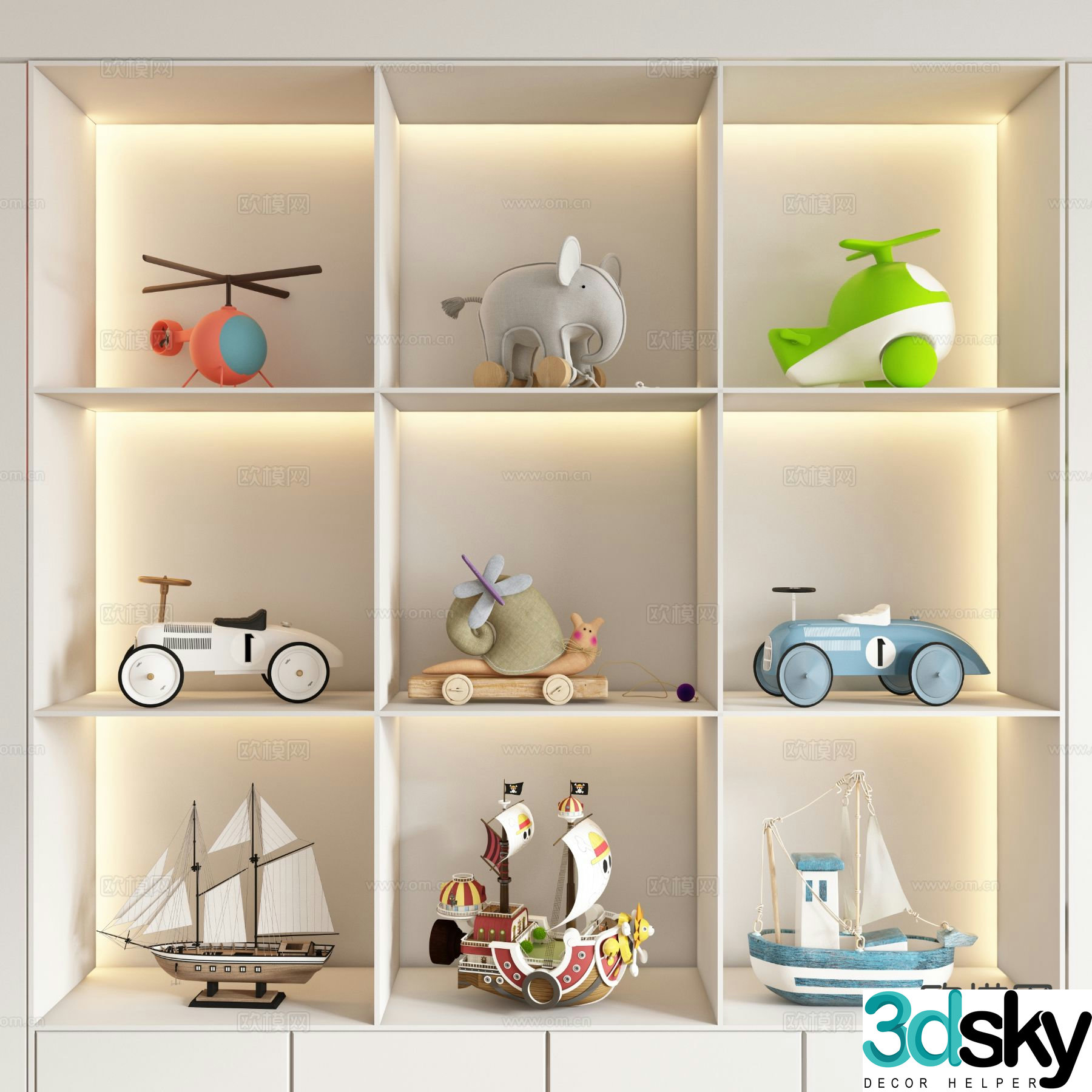 Children’s toy car boat airplane doll 3d model