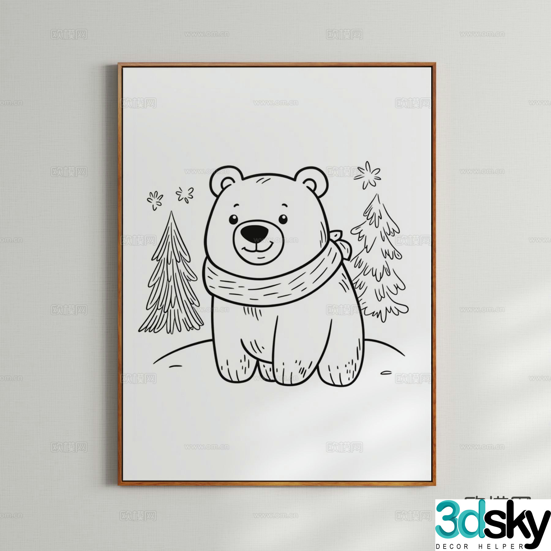 Decorative painting children’s painting cartoon painting hanging painting 3D model
