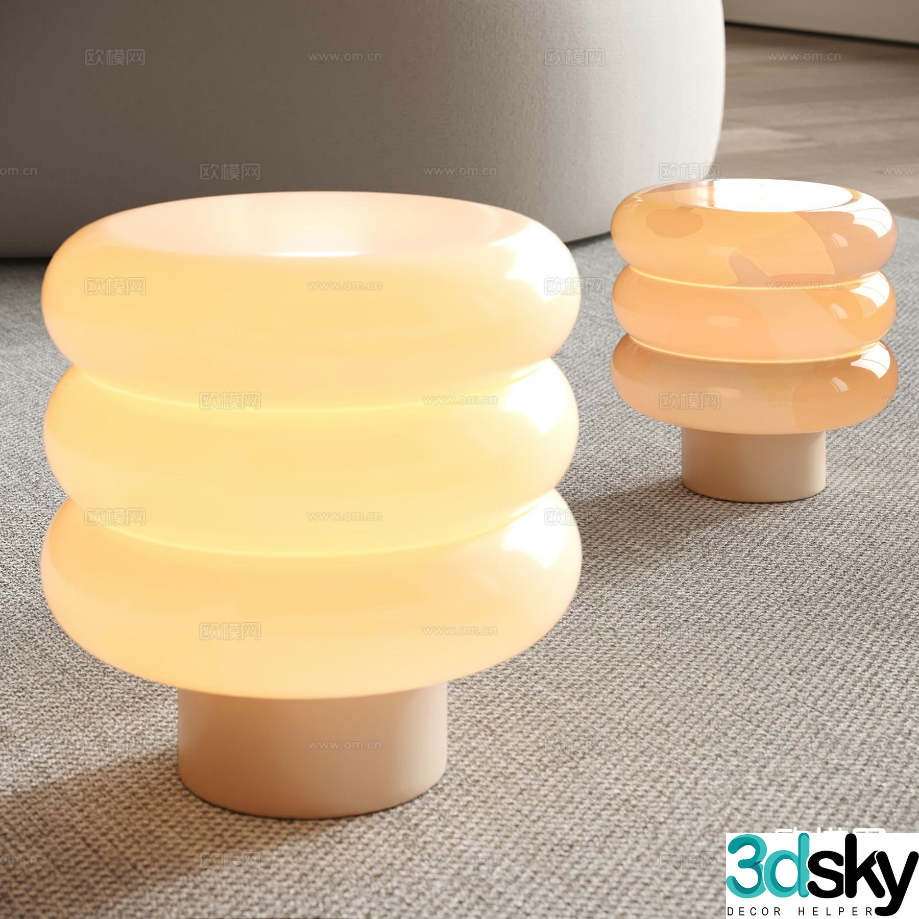 Acrylic desk lamp retro desk lamp 3d model