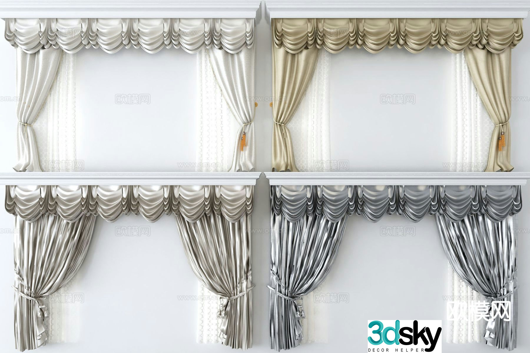 Curtains Window Screens Sheer Curtain 3d model