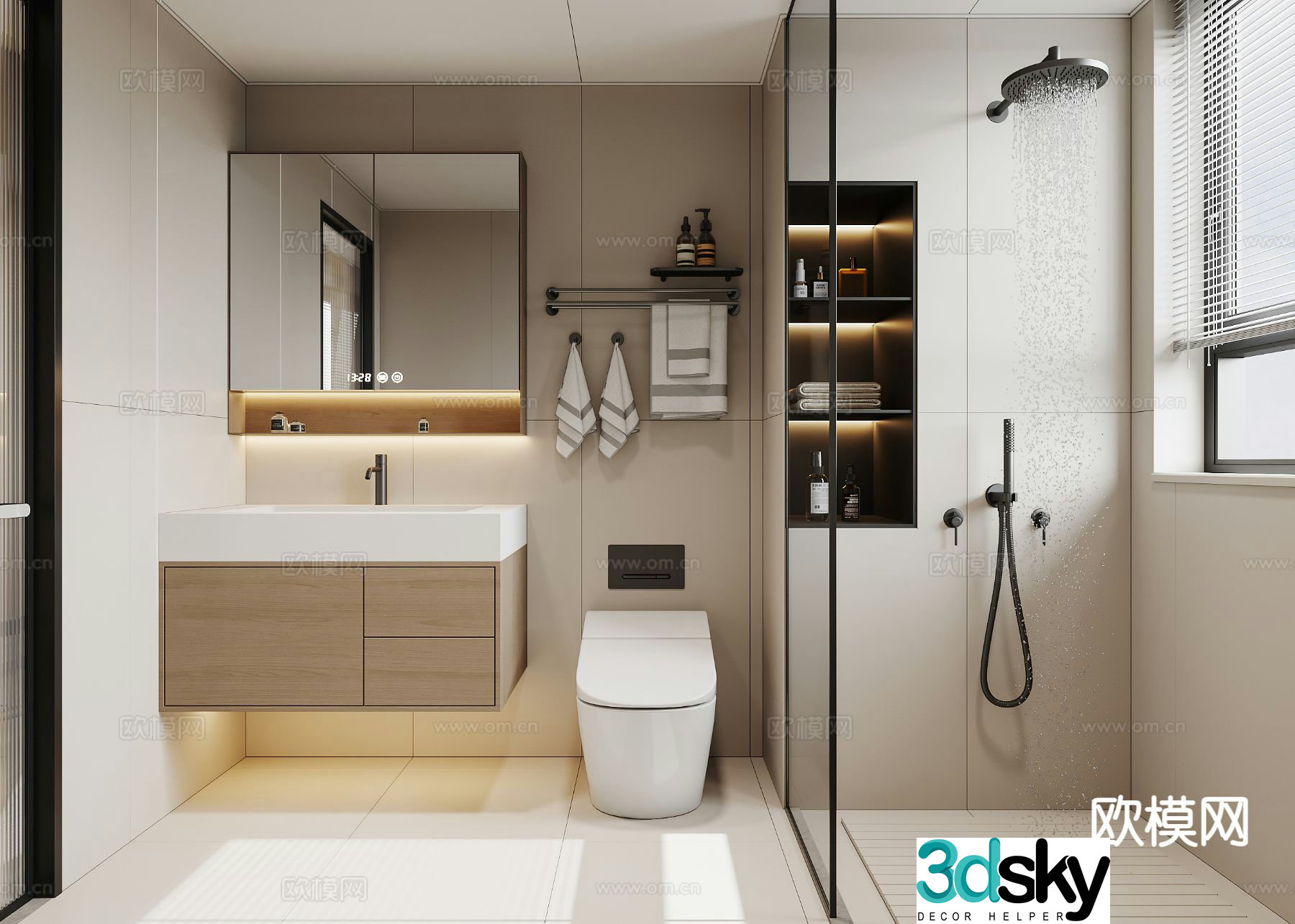 Modern bathroom bathroom toilet 3d model