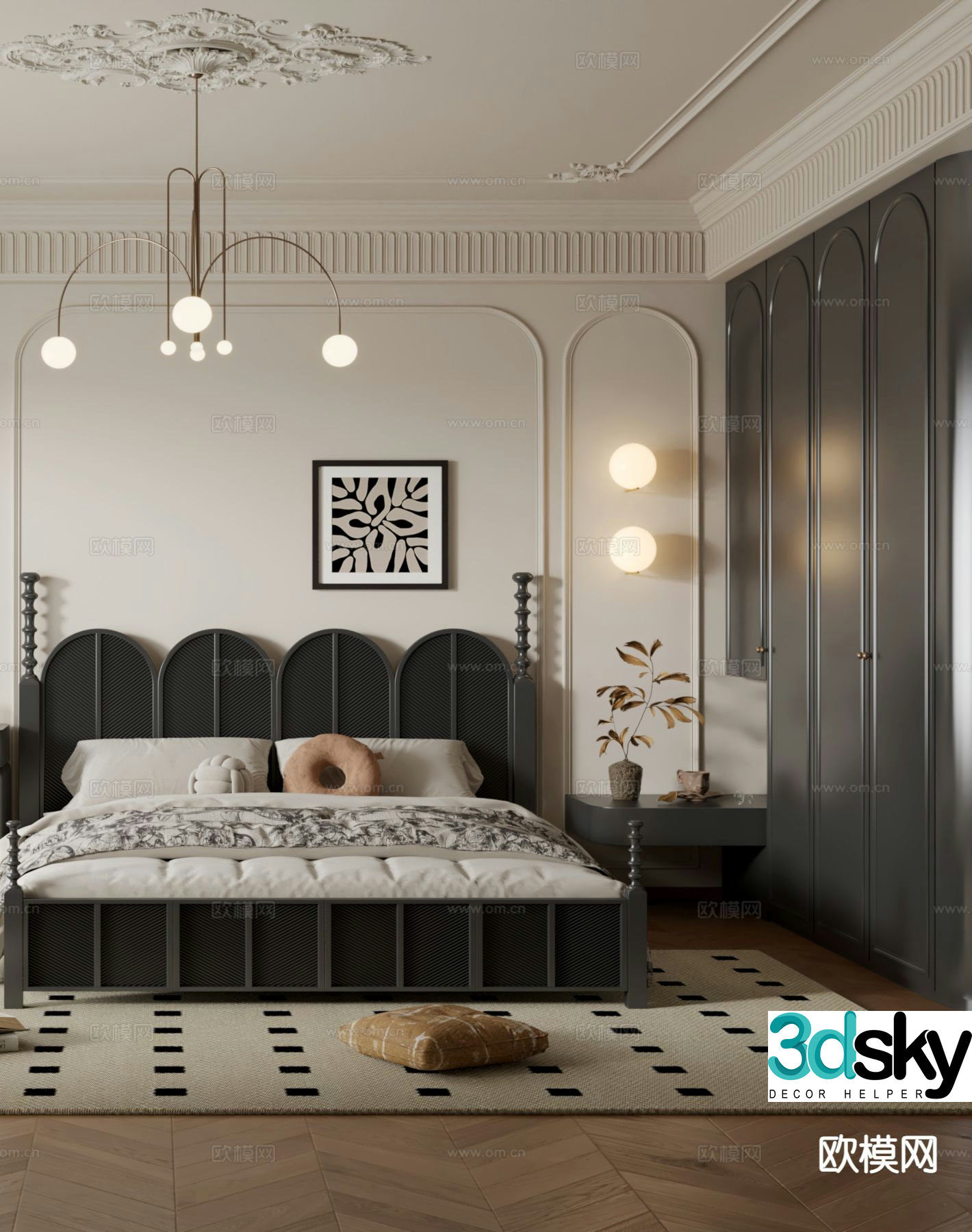 French bedroom master bedroom 3d model