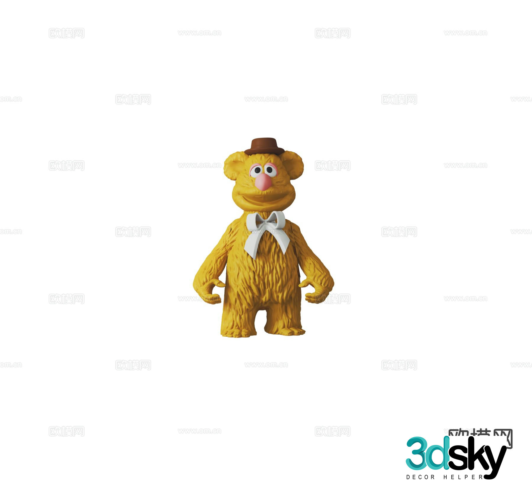 Fozzie Bear Sesame Street Cartoon Bear Fozzie Toy 3D Model