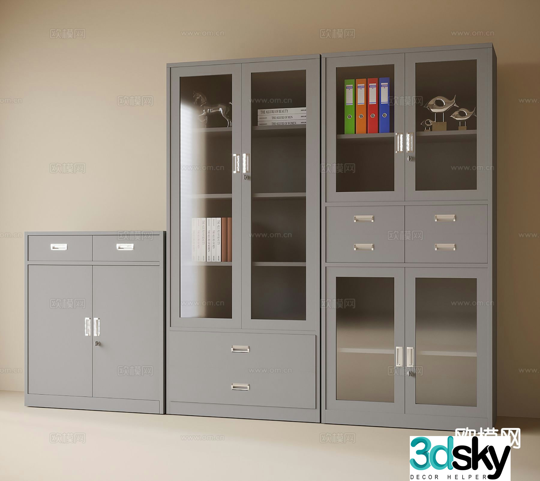 Modern filing cabinet information cabinet filing cabinet 3d model
