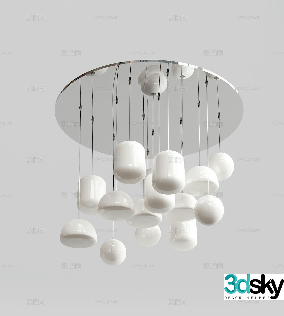 Modern minimalist decorative lamp multi-head ceiling lamp 3D model