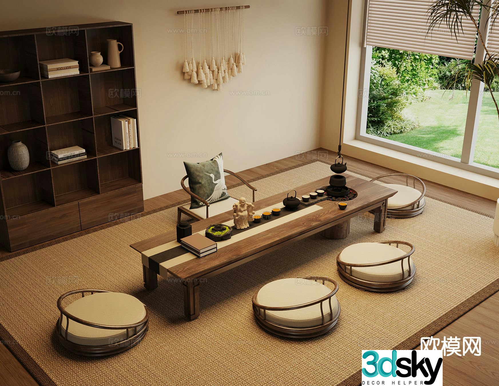 New Chinese style tea table tea table 3d model