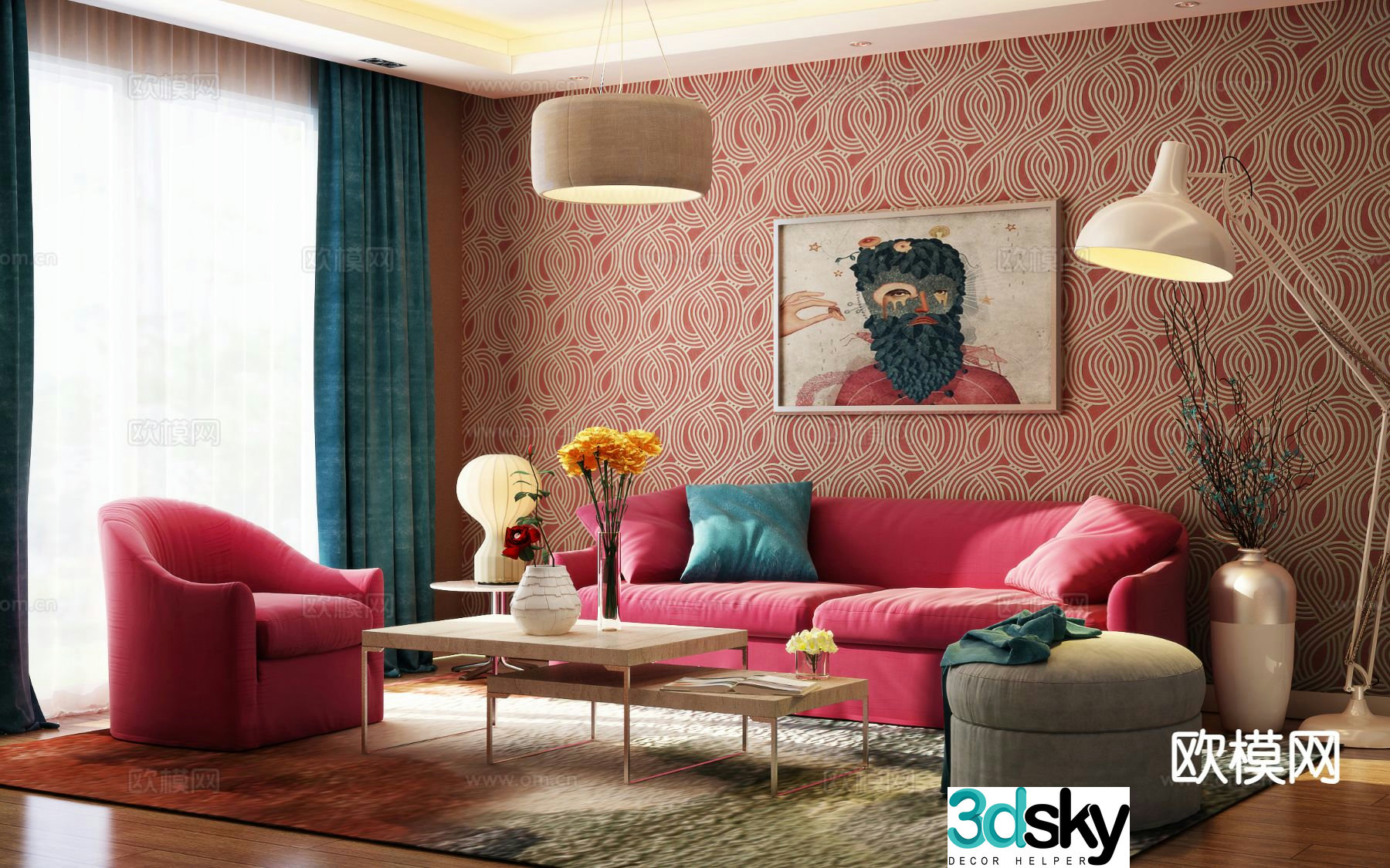 Modern living room 3d model