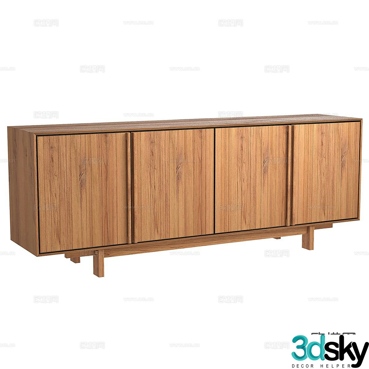 Log style TV cabinet 3D model