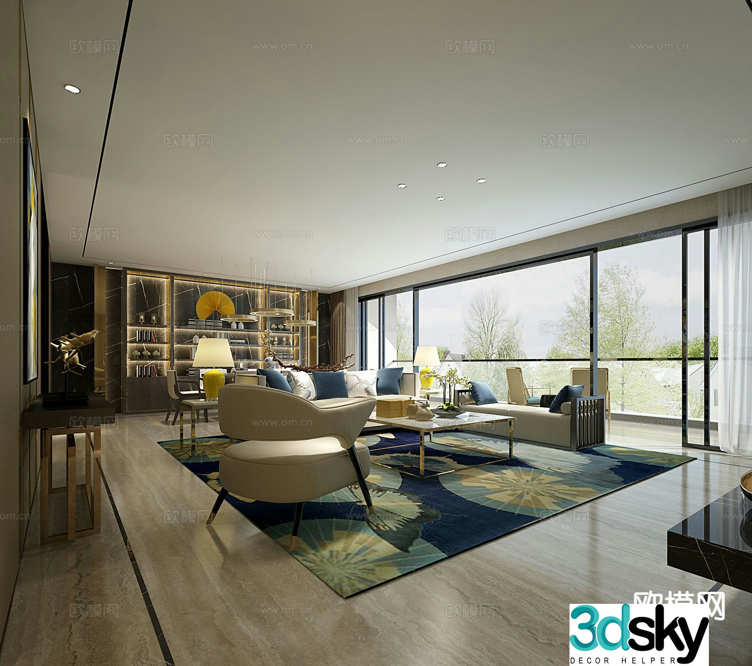New Chinese style living room 3d model