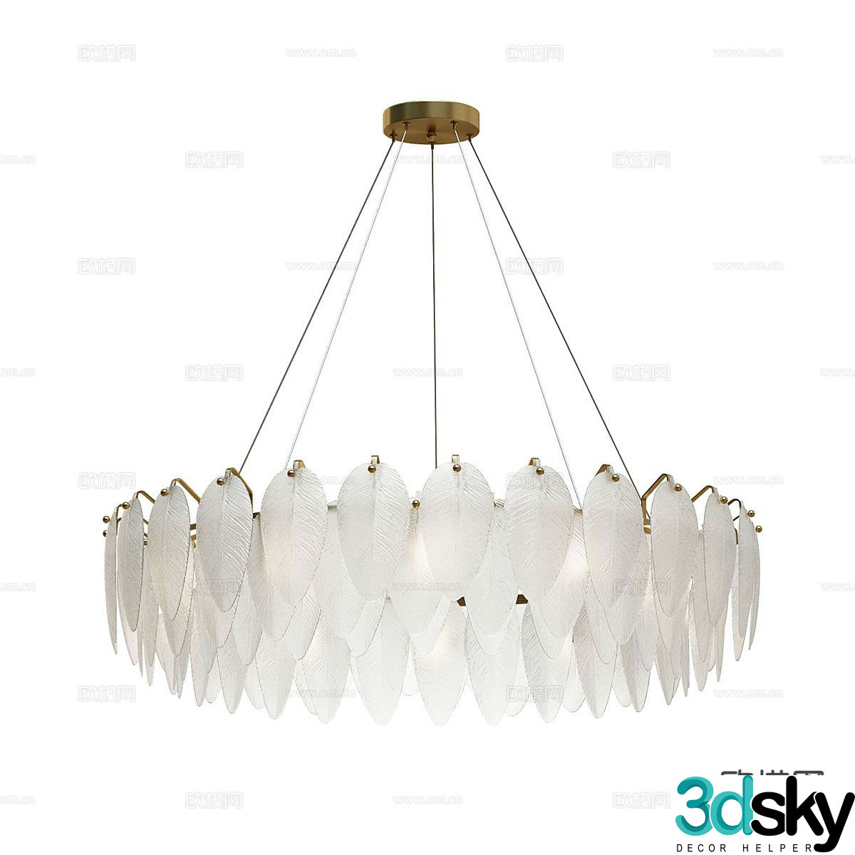 Modern minimalist chandelier glass chandelier 3d model