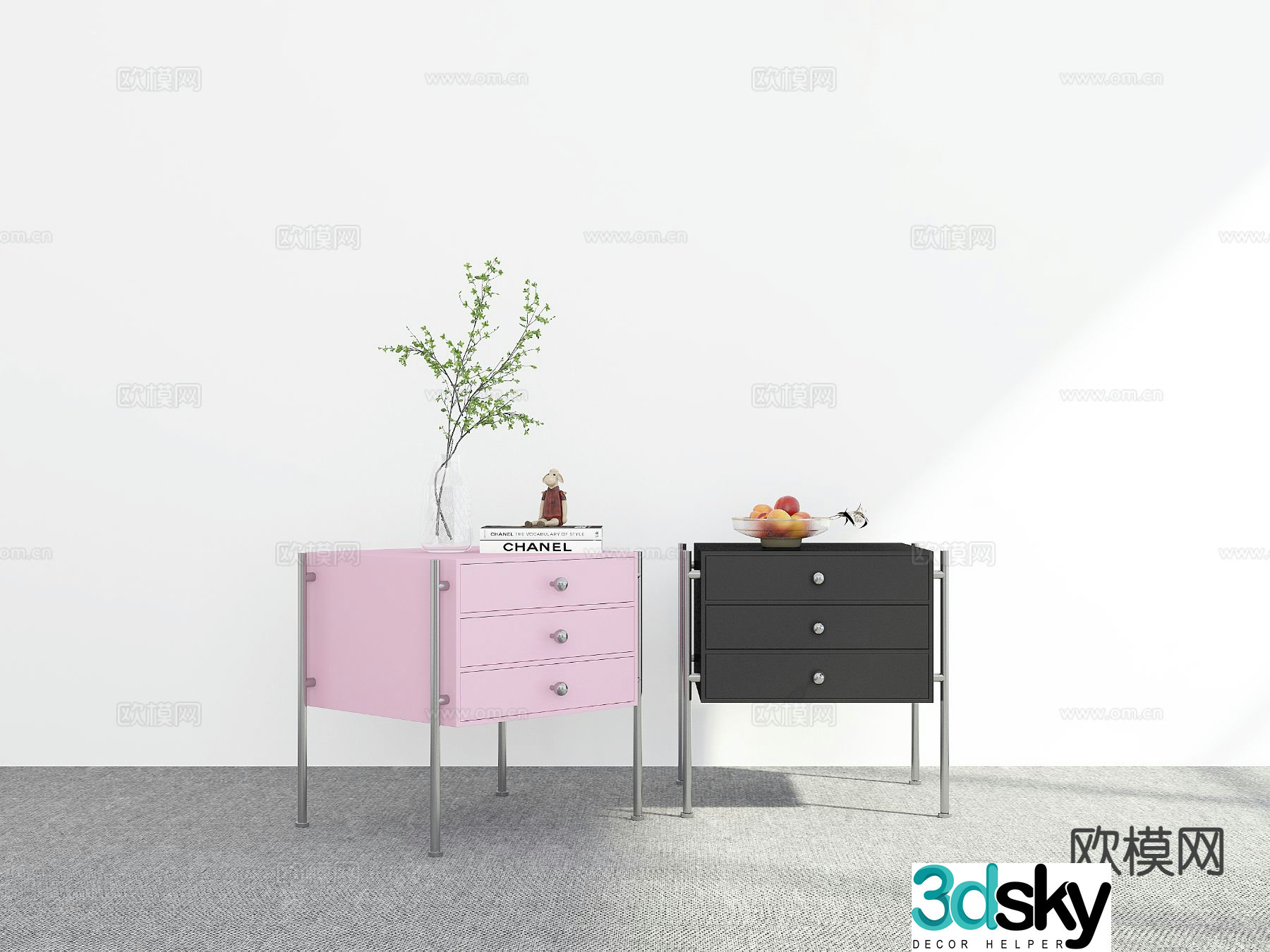Modern bedside table 3d model