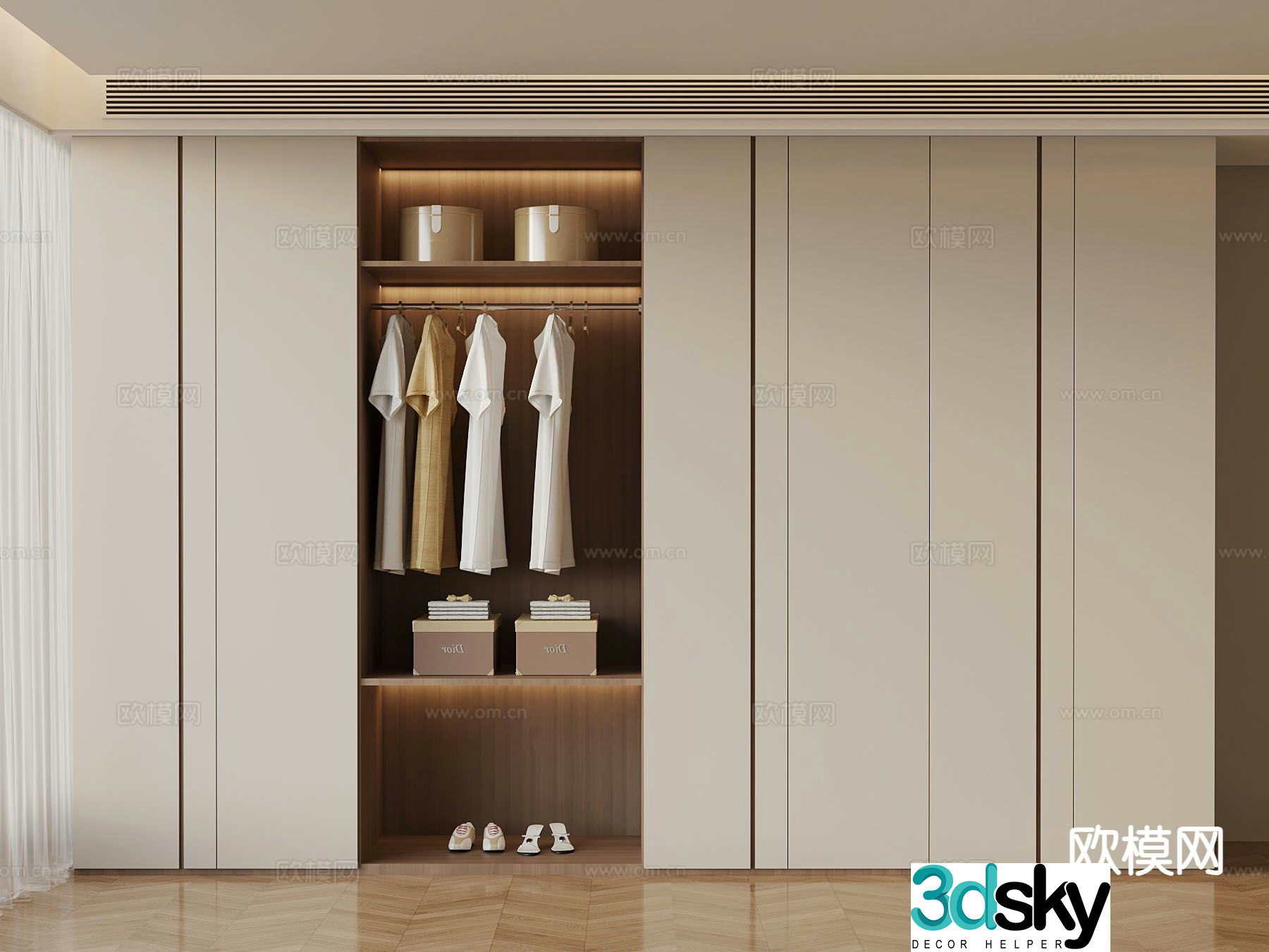 modern wardrobe wardrobe 3d model