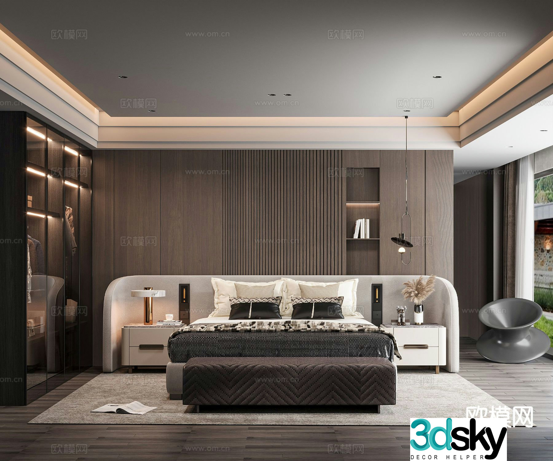 Italian style bedroom master bedroom 3d model