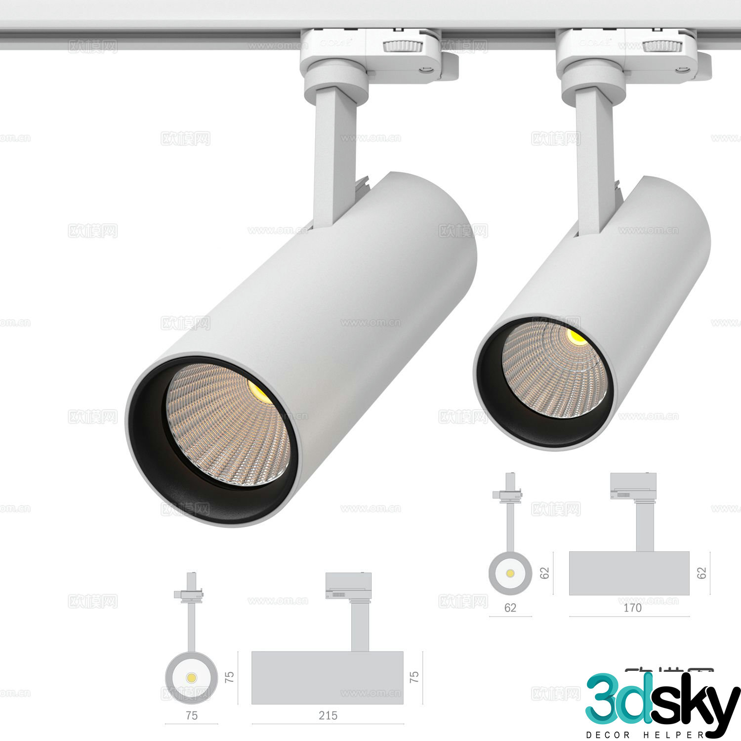 Surface mounted downlight spotlight turn signal 3D model