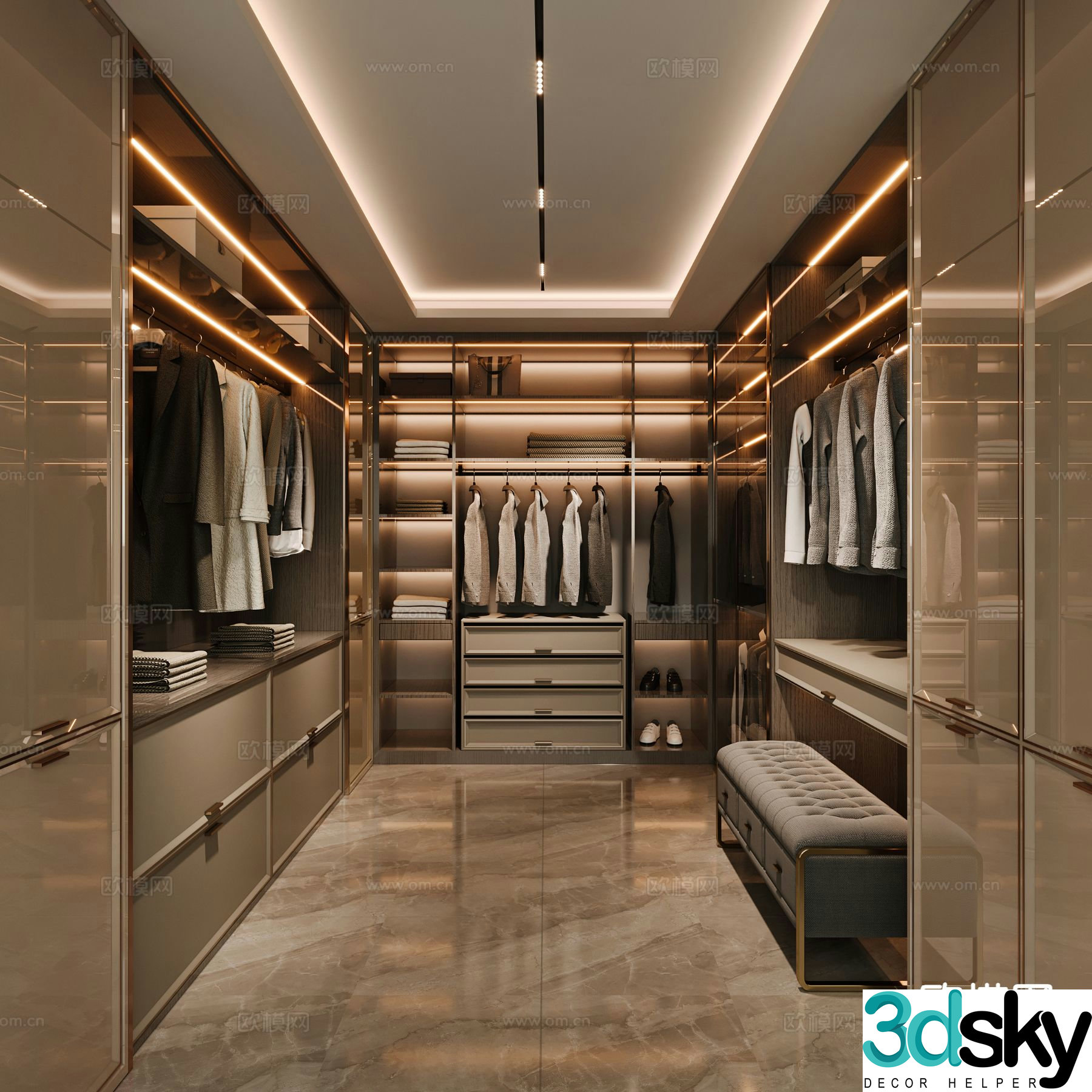 Modern cloakroom 3d model