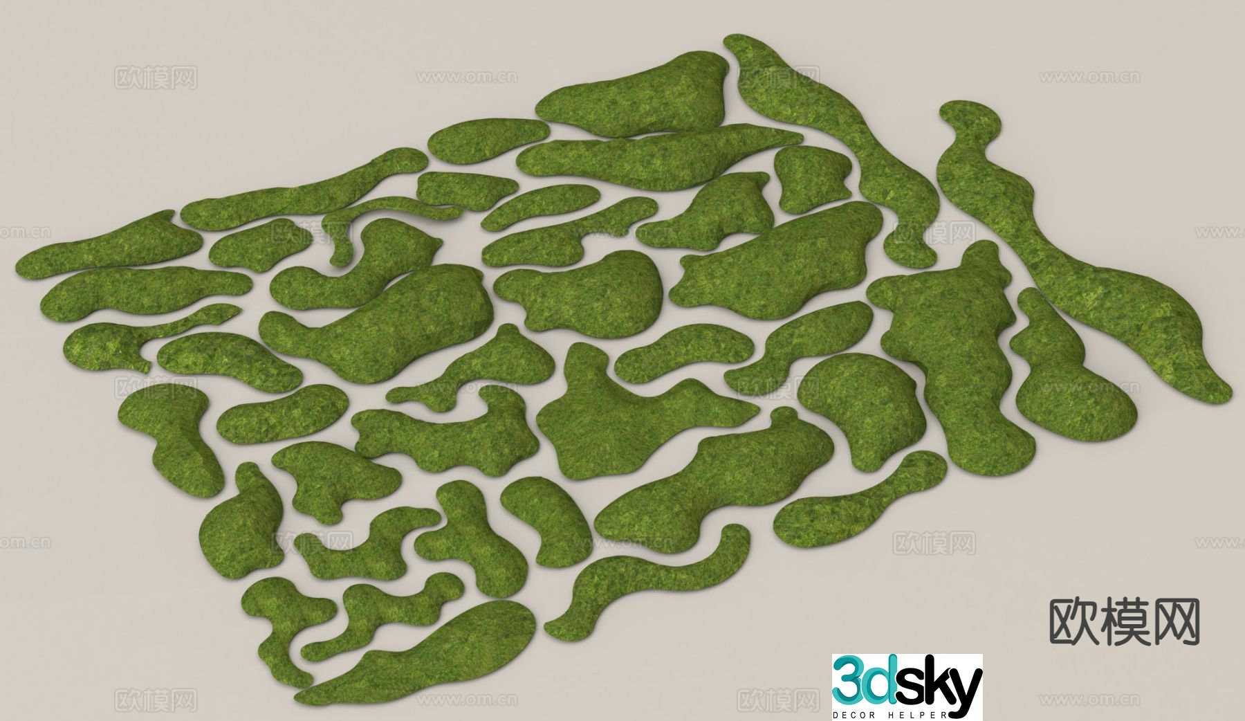 Moss terrain courtyard micro-terrain hills mounds 3D model